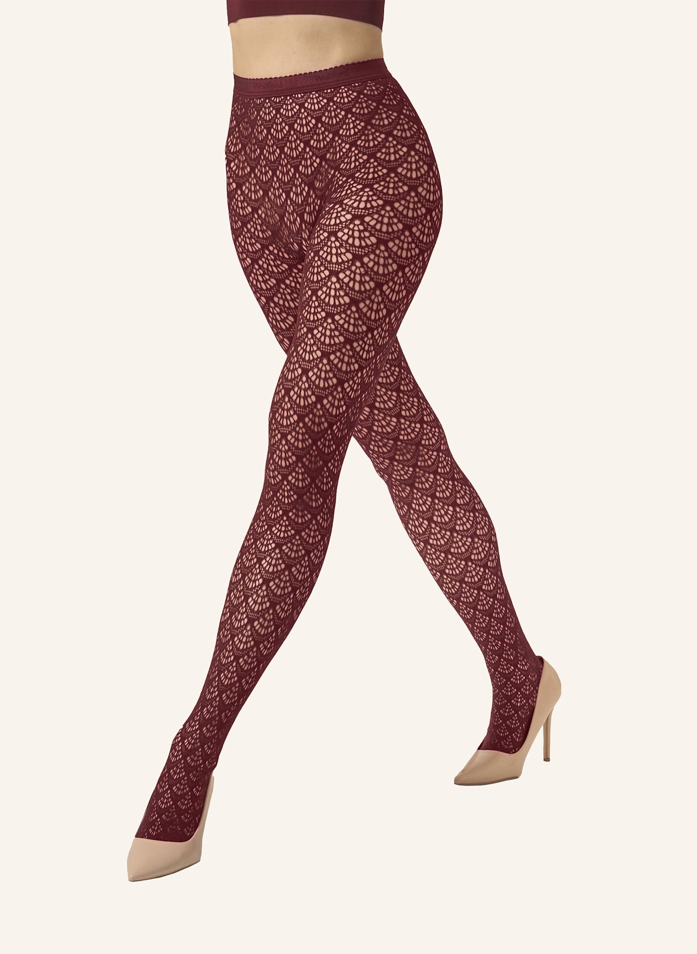 Wolford Strumpfhose MERMAID NET TIGHTS: ROT