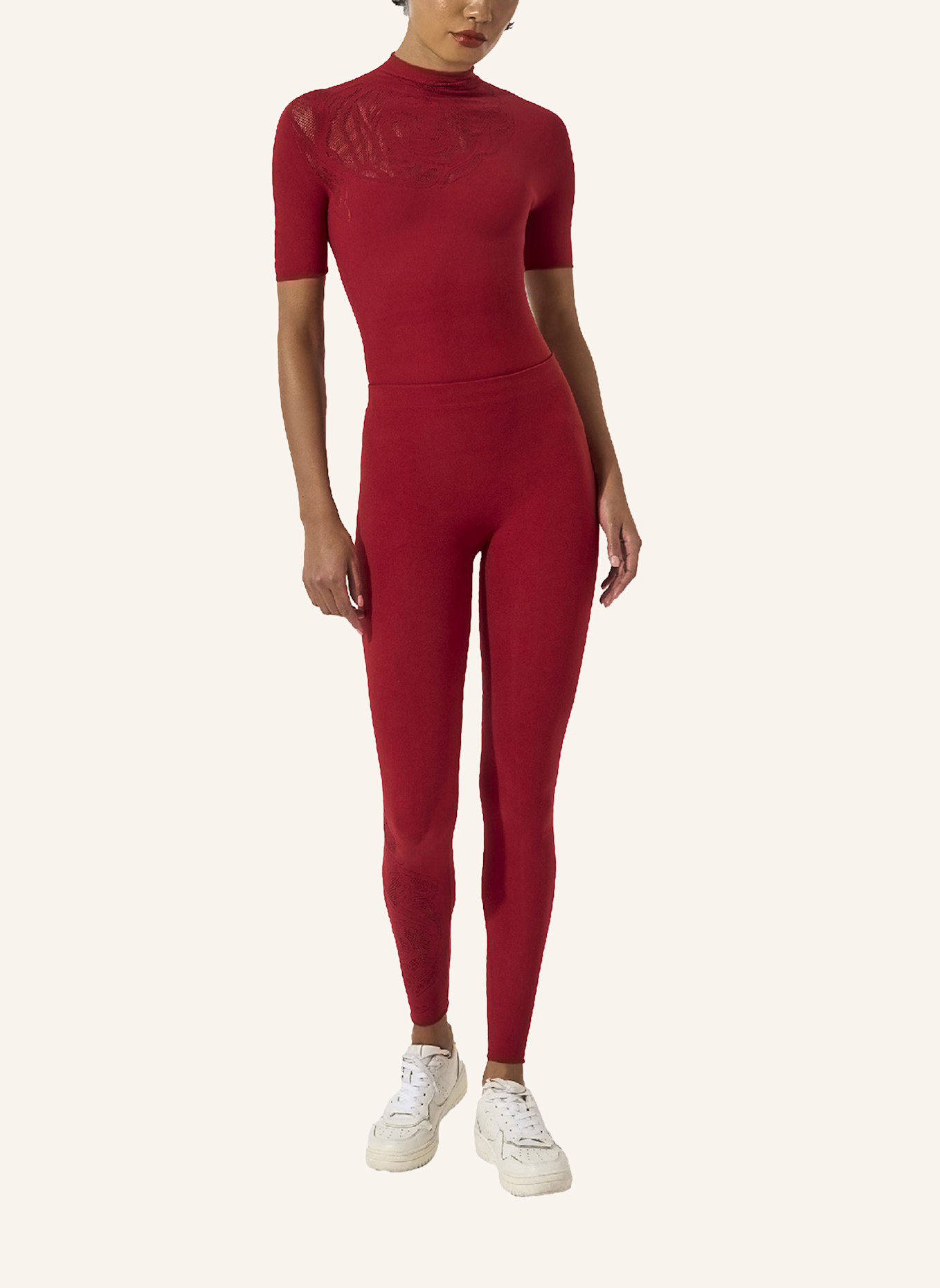 Wolford Leggings RTW ROSE NET LEGGINGS: ROT