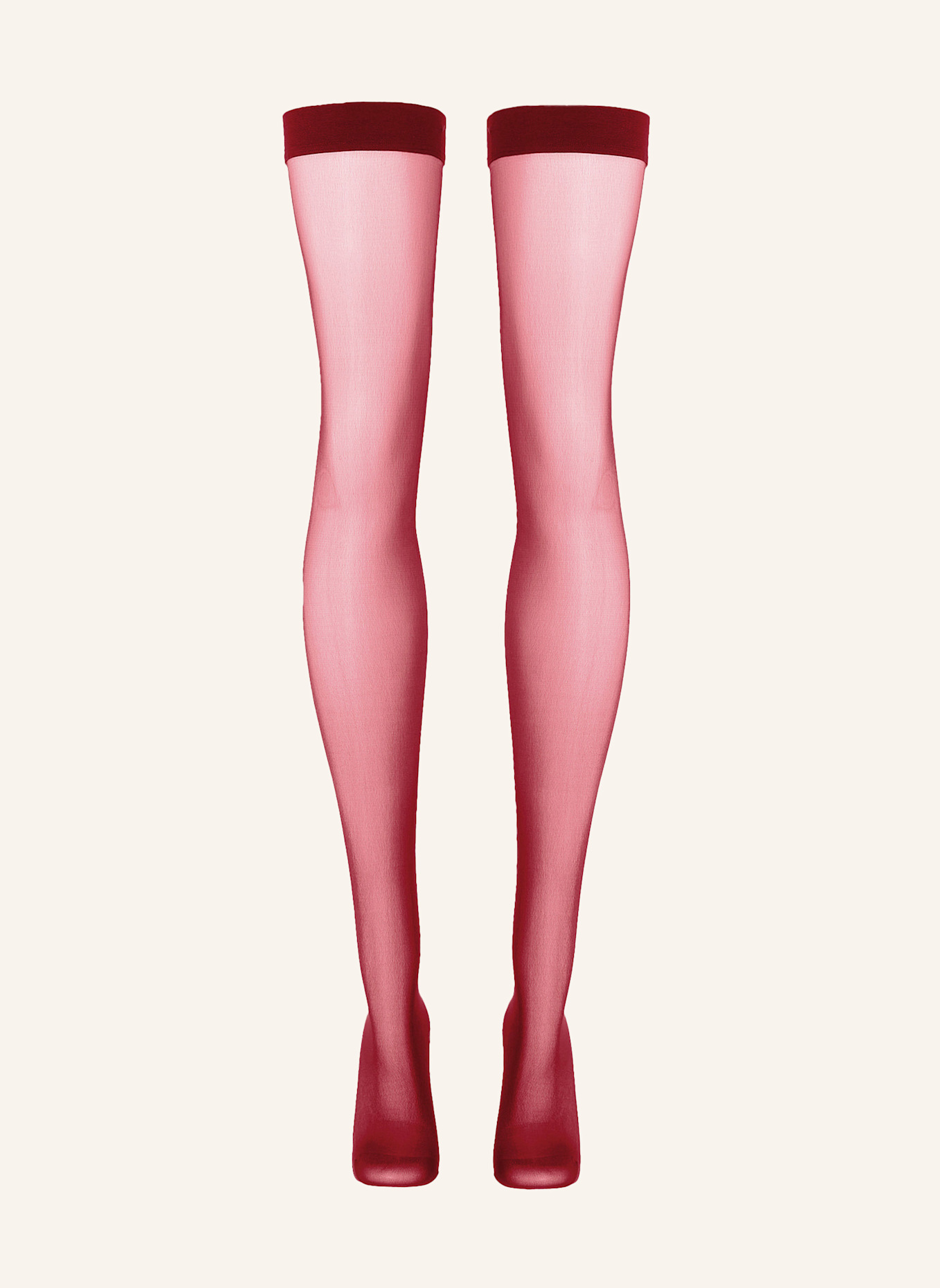 Wolford Halterloser Strumpf INDIVIDUAL 10 STAY-UP: ROT