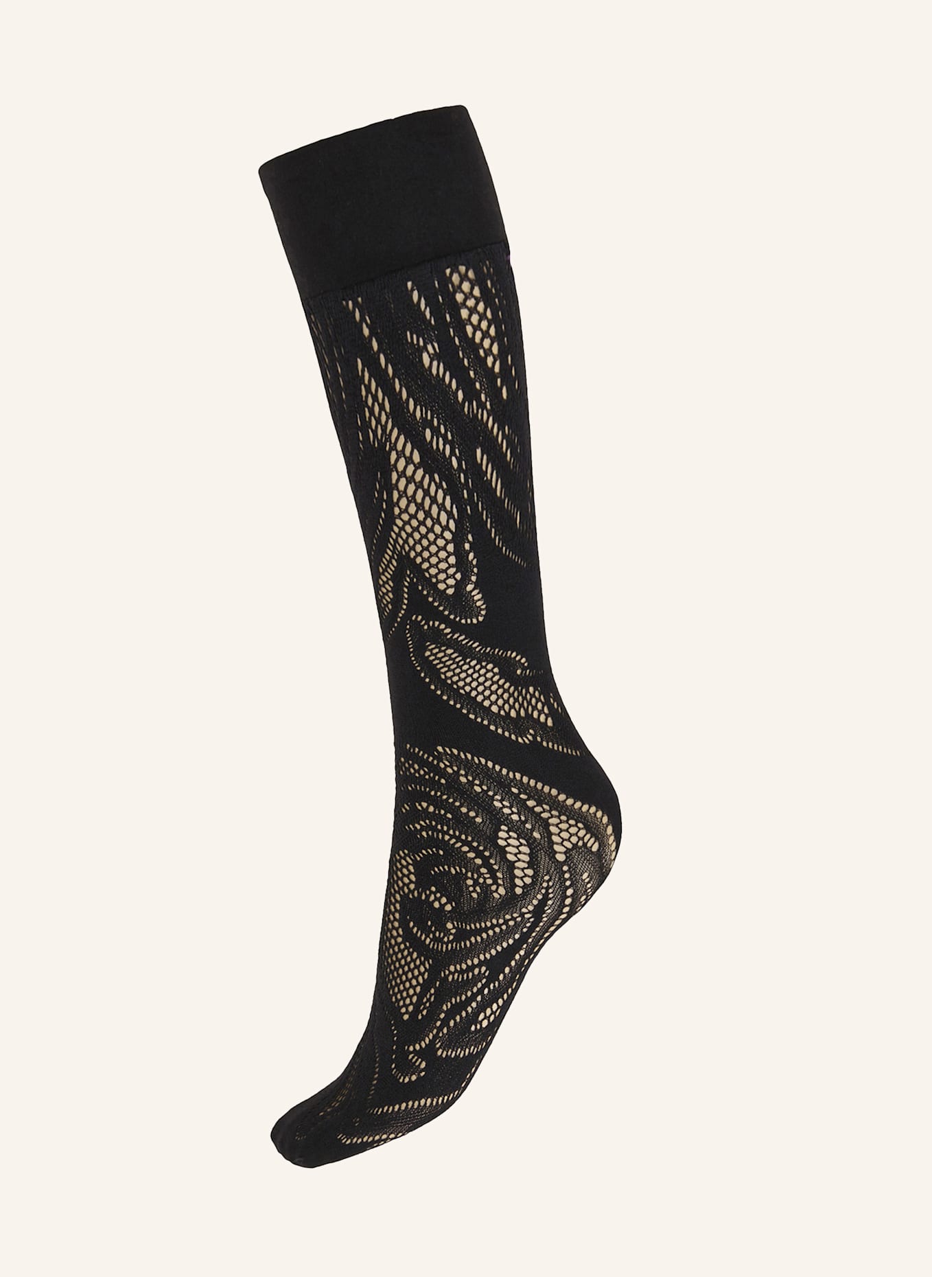 Wolford Kniestrumpf ROSE NET KNEE-HIGHS: SCHWARZ