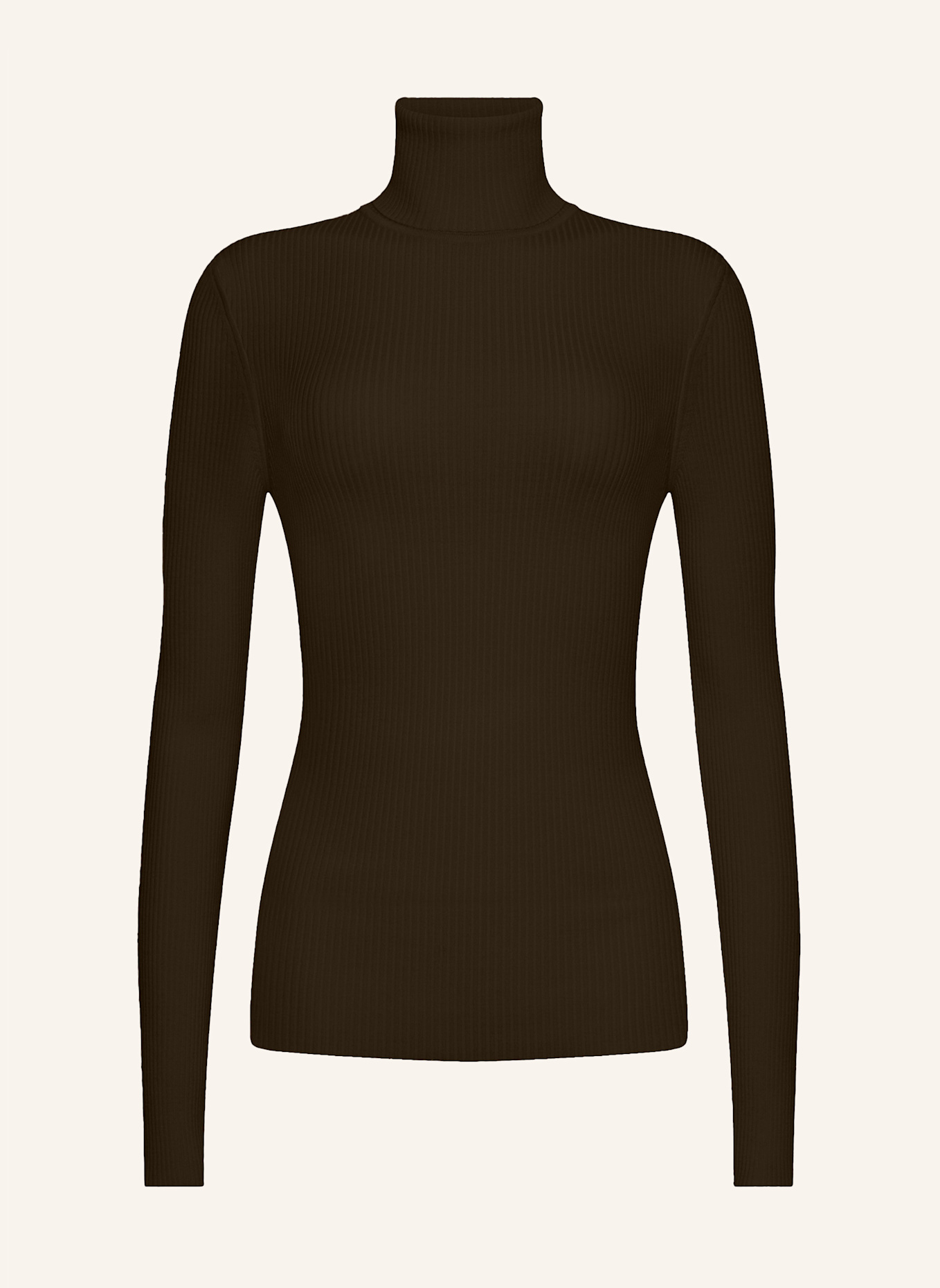 Wolford Pullover MERINO FINE RIB TOP LONG SLEEV: DUNKELBRAUN