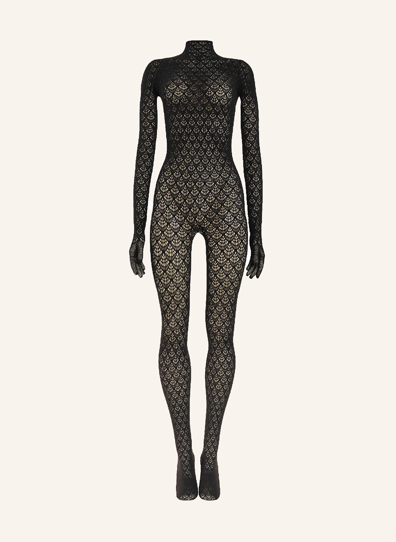 Wolford Hose MERMAID NET CATSUIT: SCHWARZ
