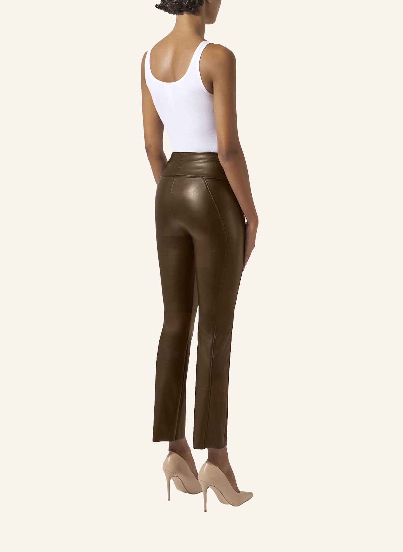 Wolford Hose EDIE in Lederoptik: BRAUN