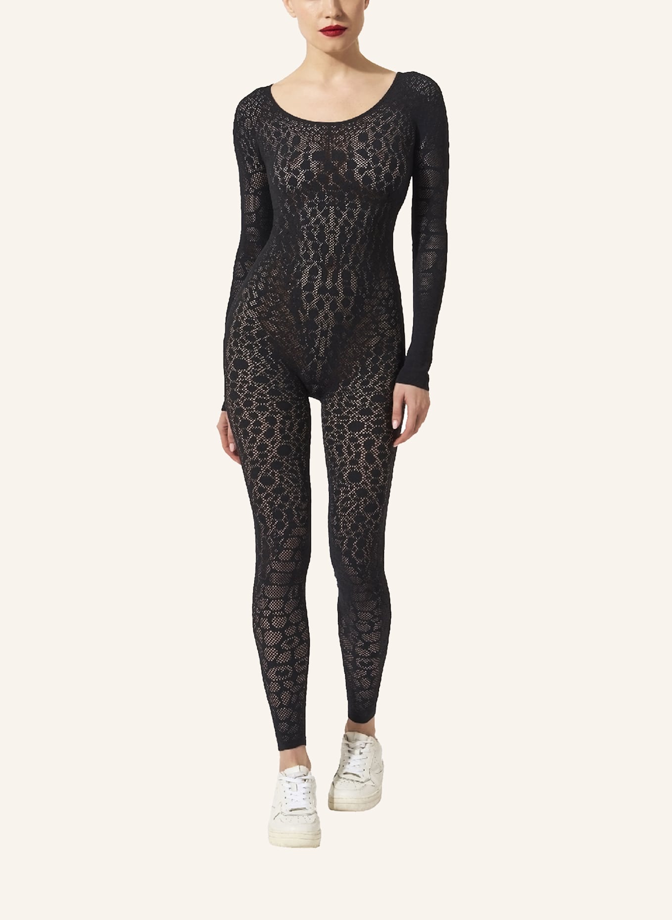 Wolford Hose REPTILE NET JUMPSUIT: SCHWARZ