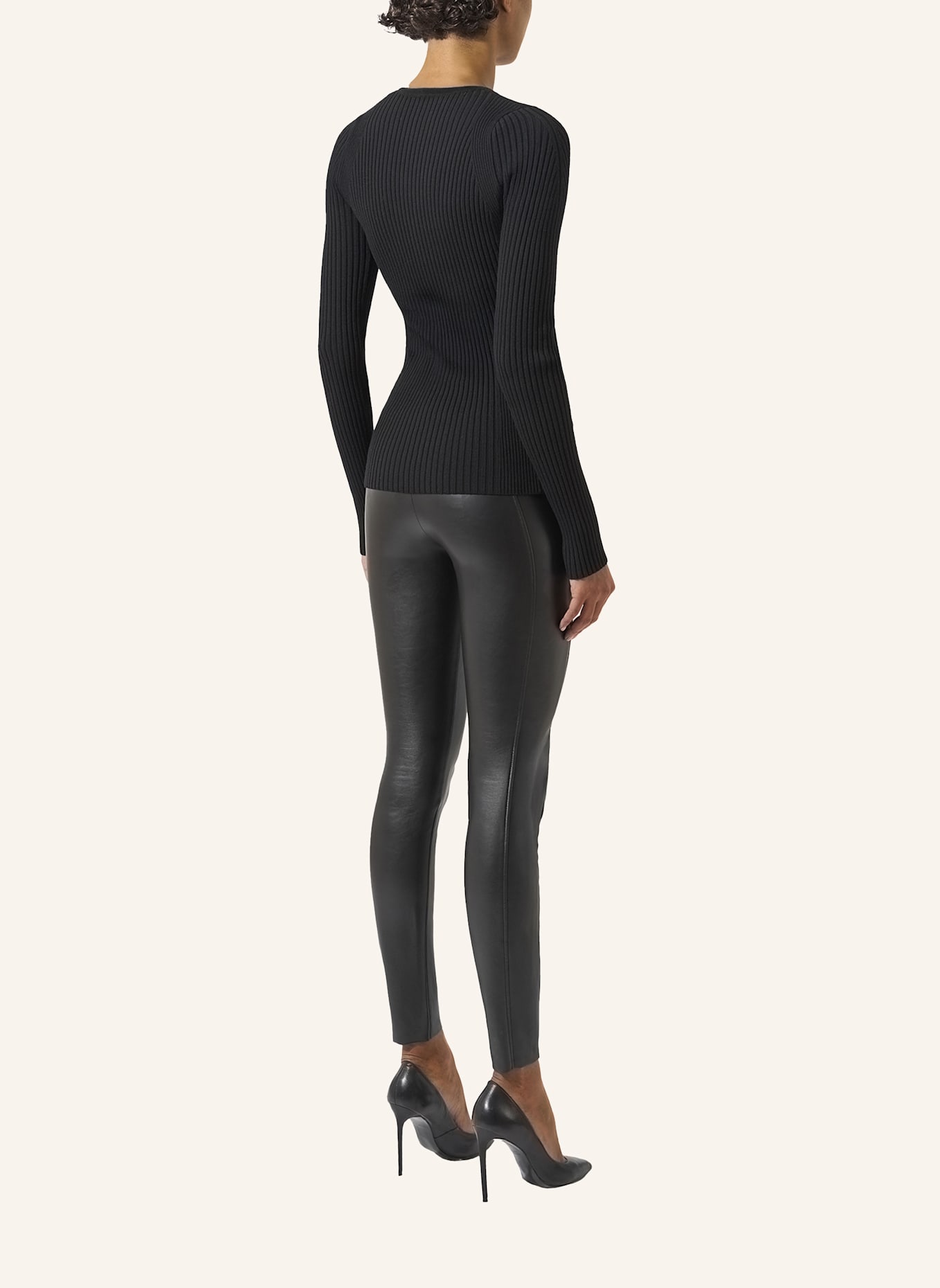 Wolford Pullover FINE MERINO RIB TOP L. SLEEVES: SCHWARZ