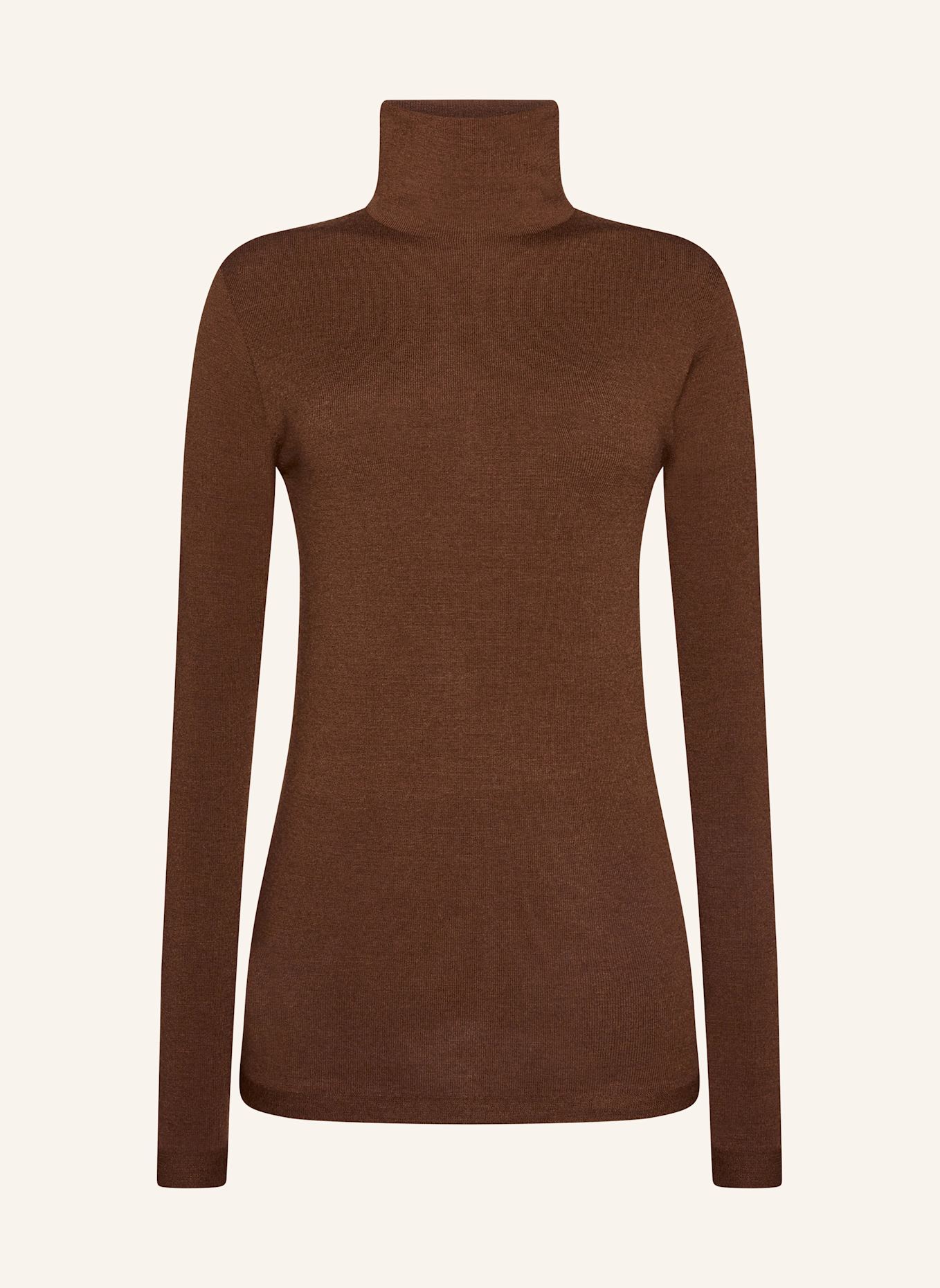 Wolford Pullover THE MERINO TOP LONG SLEEVES: BRAUN