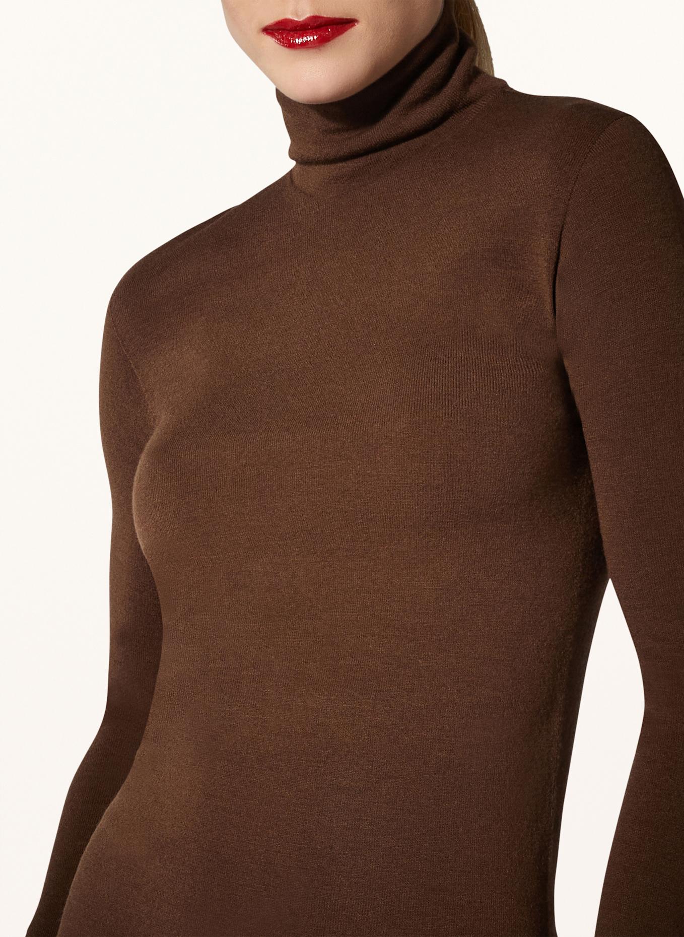 Wolford Pullover THE MERINO TOP LONG SLEEVES: BRAUN