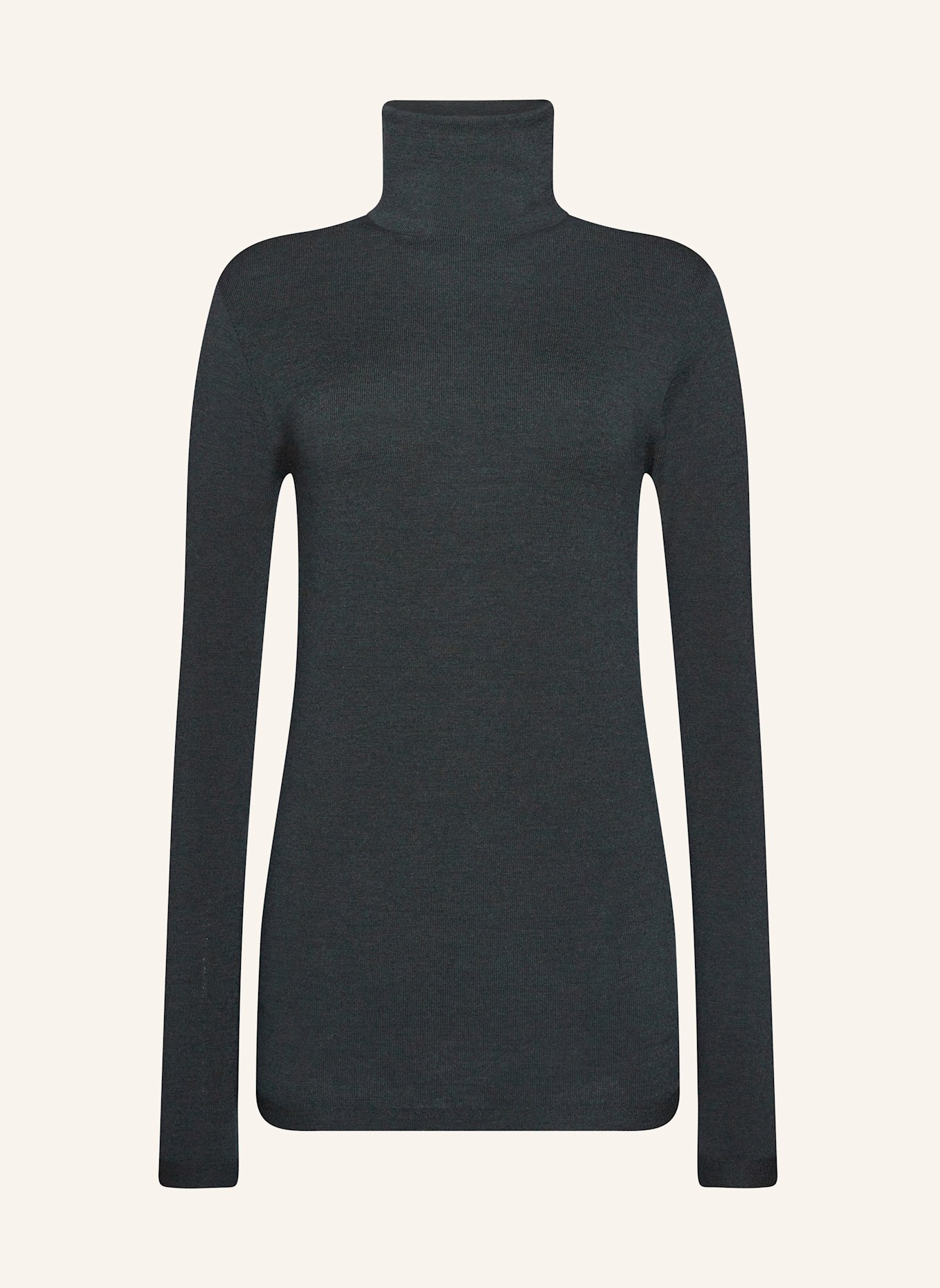 Wolford Pullover THE MERINO TOP LONG SLEEVES: DUNKELGRÜN