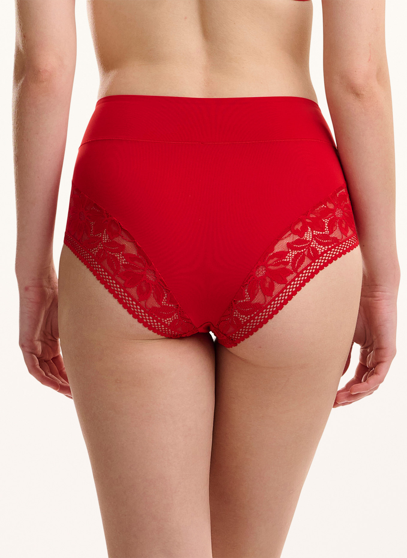 Wolford Lingerie Tanga LACE HIGH WAIST BRIEF: ROT