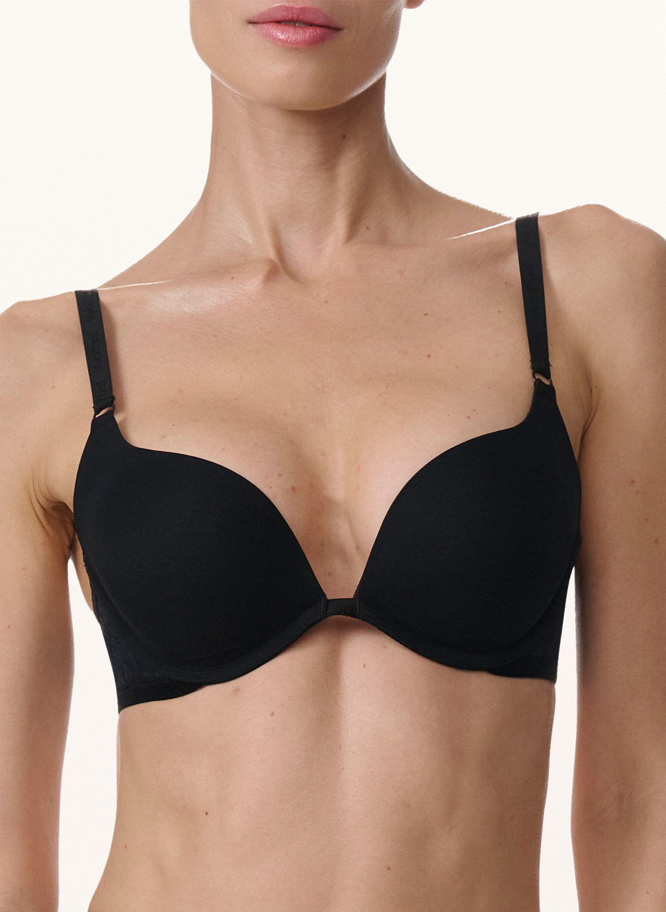 Wolford Körbchen BH BONDED TO LEAVERS PUSH-UP BRA: SCHWARZ