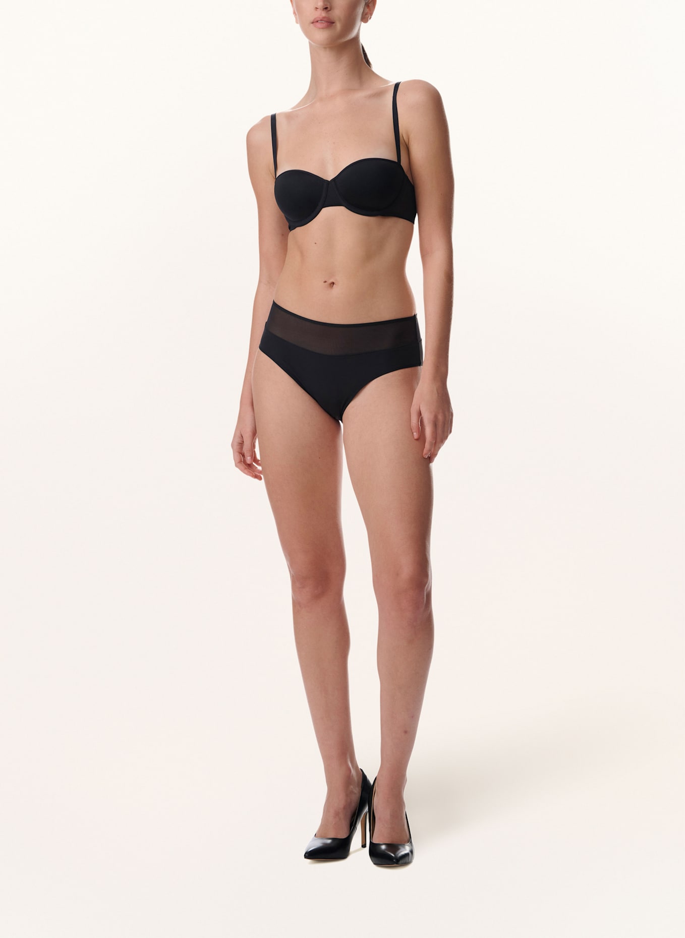 Wolford BH SHEER OPAQUE BANDEAU BRA: SCHWARZ