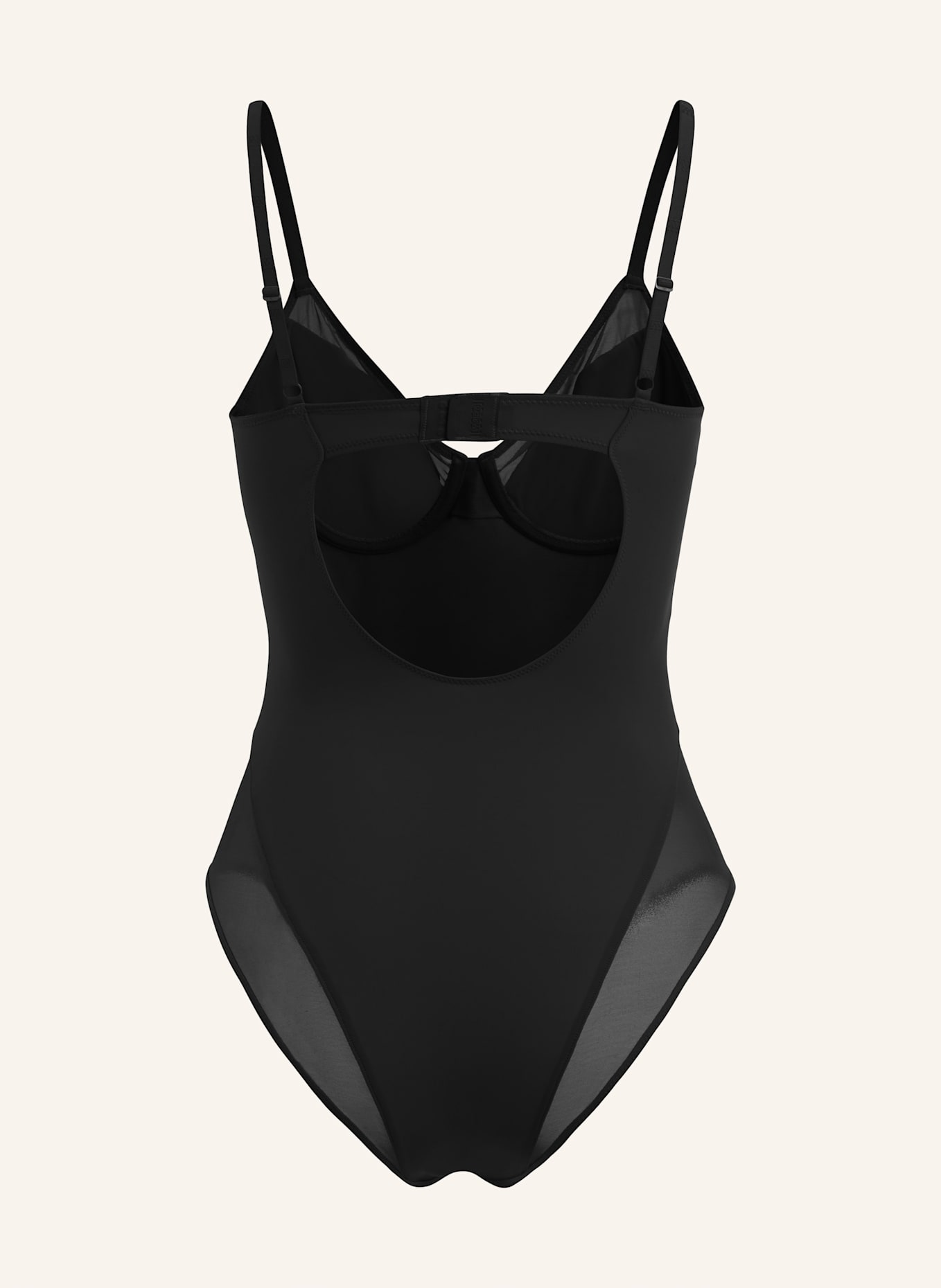 Wolford Bodies ohne Cups SHEER OPAQUE BODYSUIT: SCHWARZ