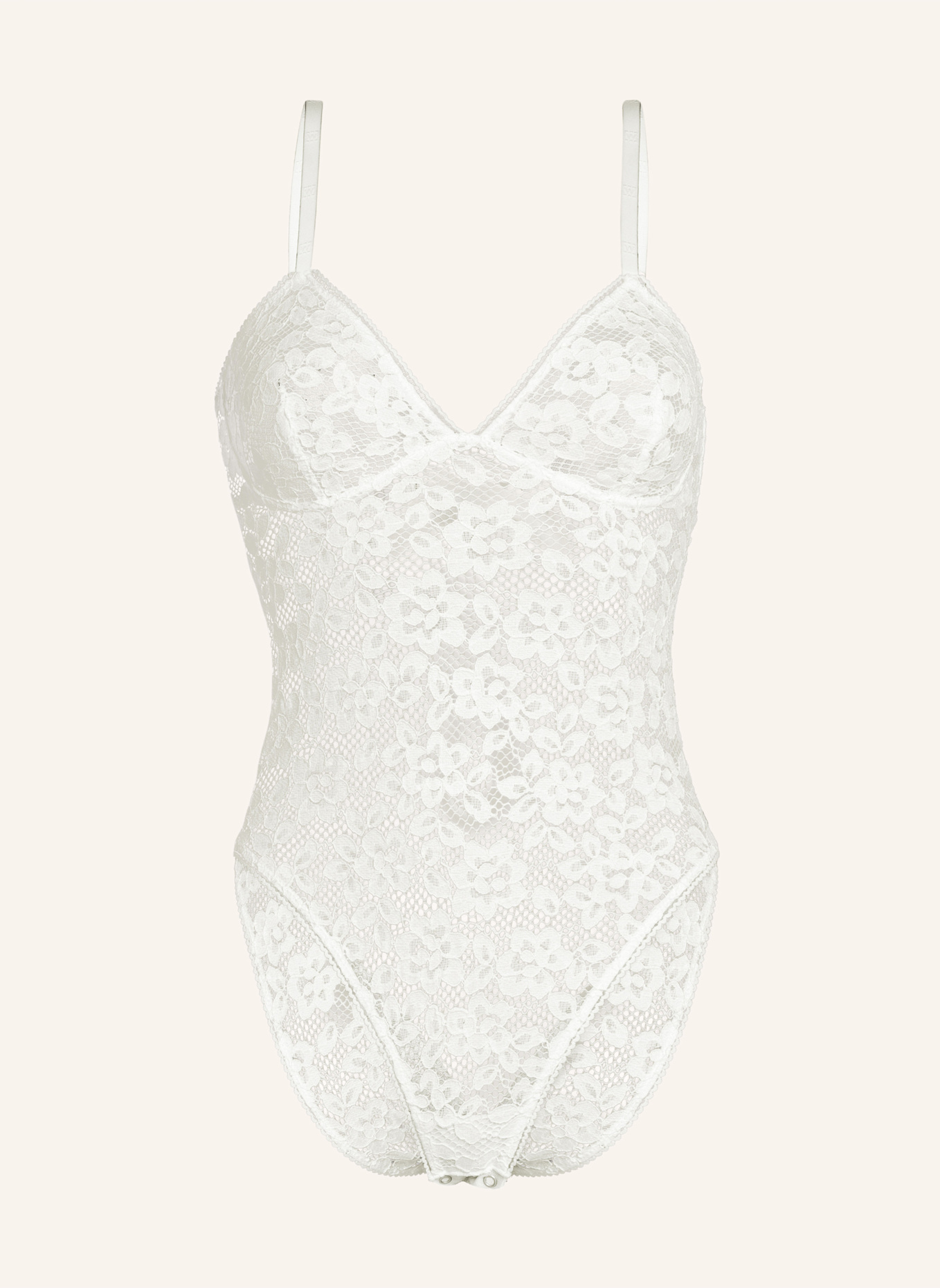 Wolford Bodies ohne Cups BOLD LACE BODYSUIT: WEISS