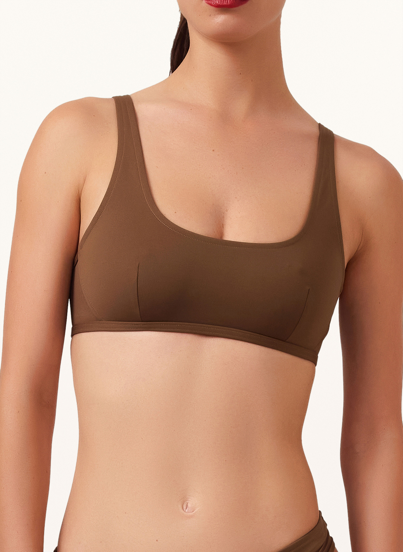 Wolford Bikini Oberteil SHEER & OPAQUE SWIM TOP: BRAUN