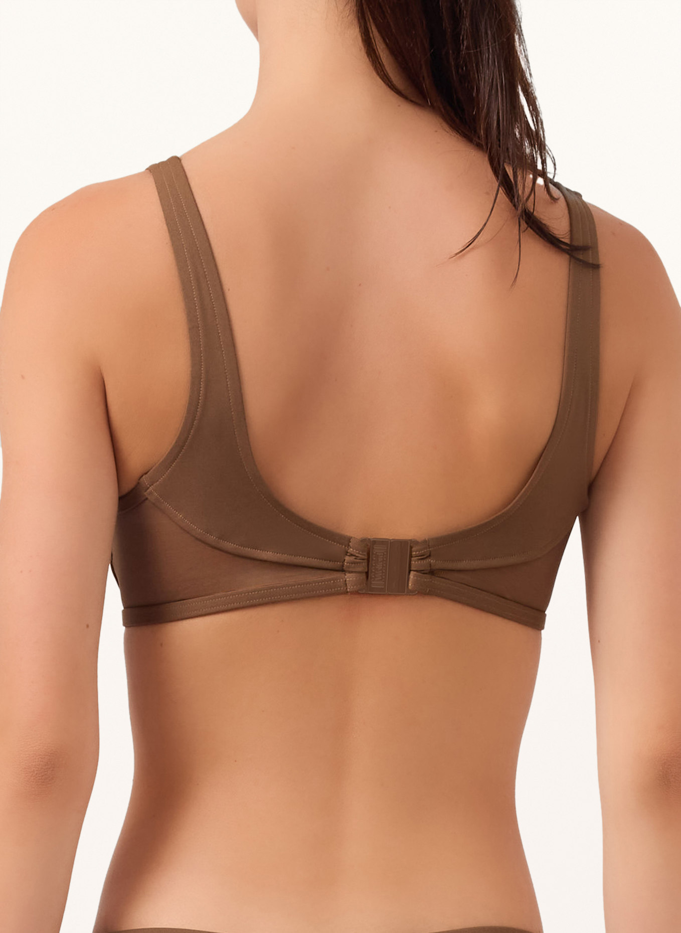 Wolford Bikini Oberteil SHEER & OPAQUE SWIM TOP: BRAUN