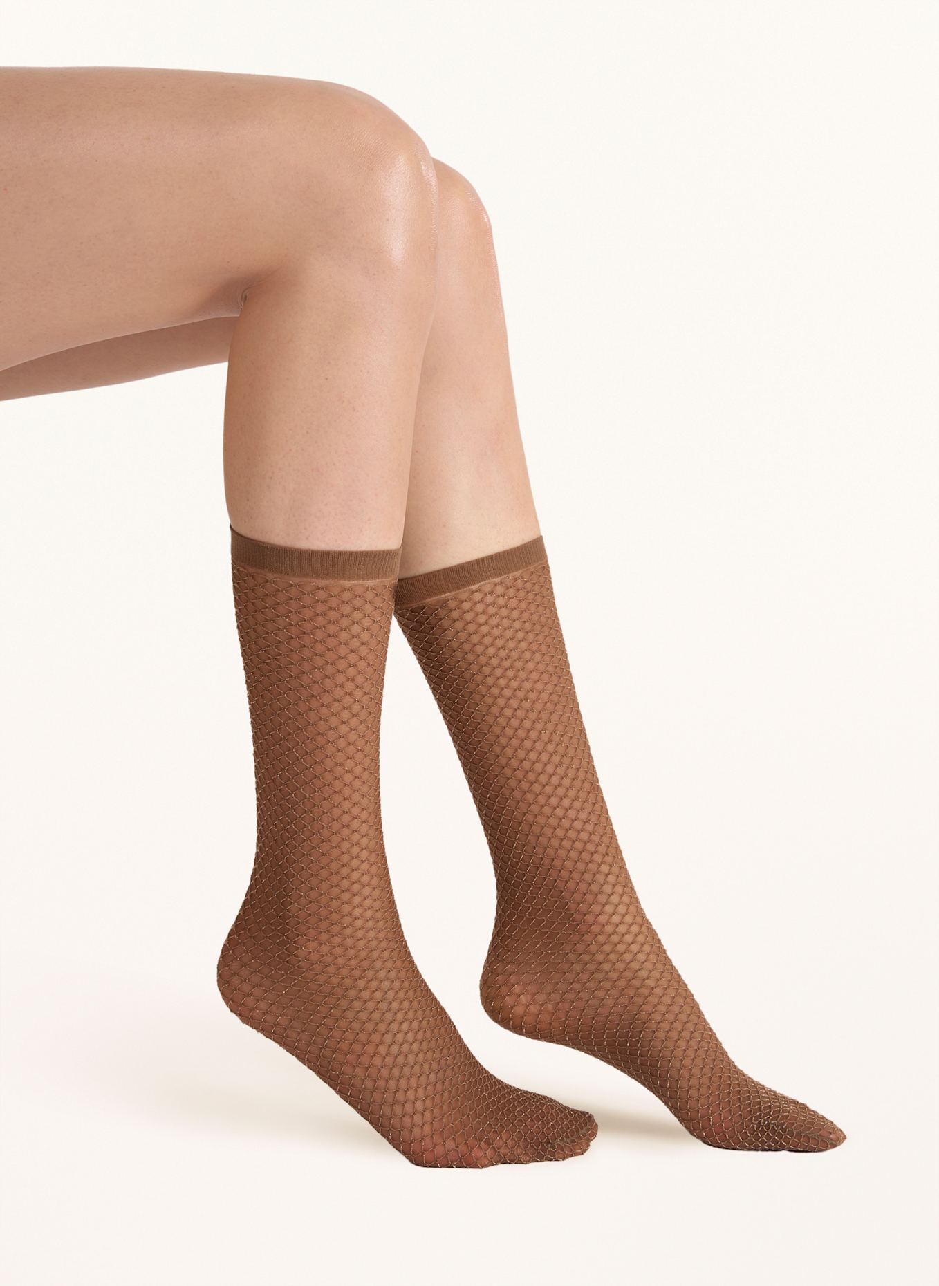 Wolford Wolford Socks Shimmer Effect Socks: BRAUN/ GOLD