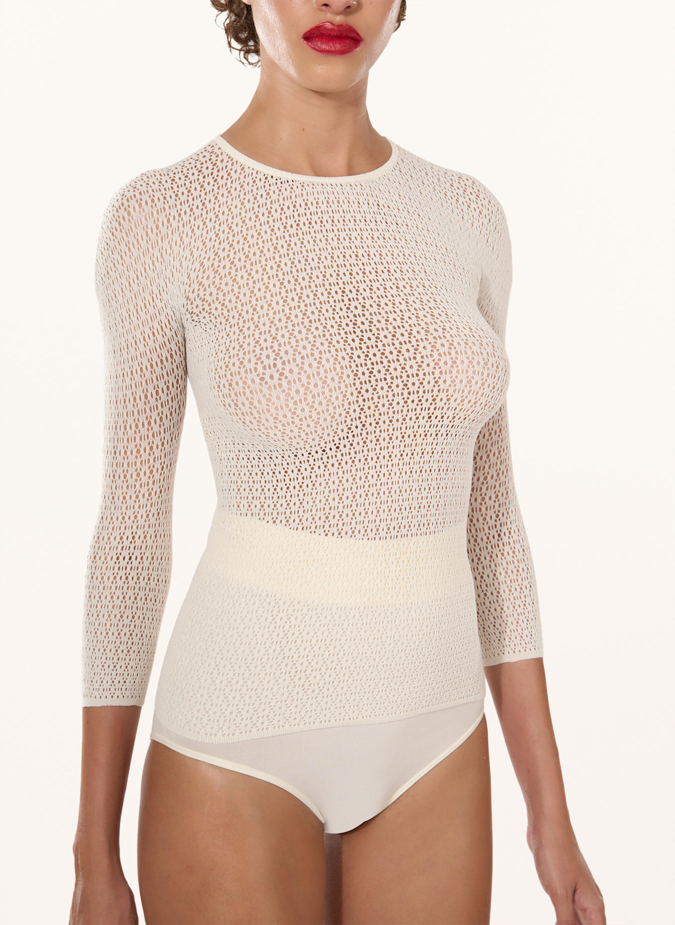 Wolford Wolford Top Long Sleeves Daisy Net Top Long Sleeves: BRAUN