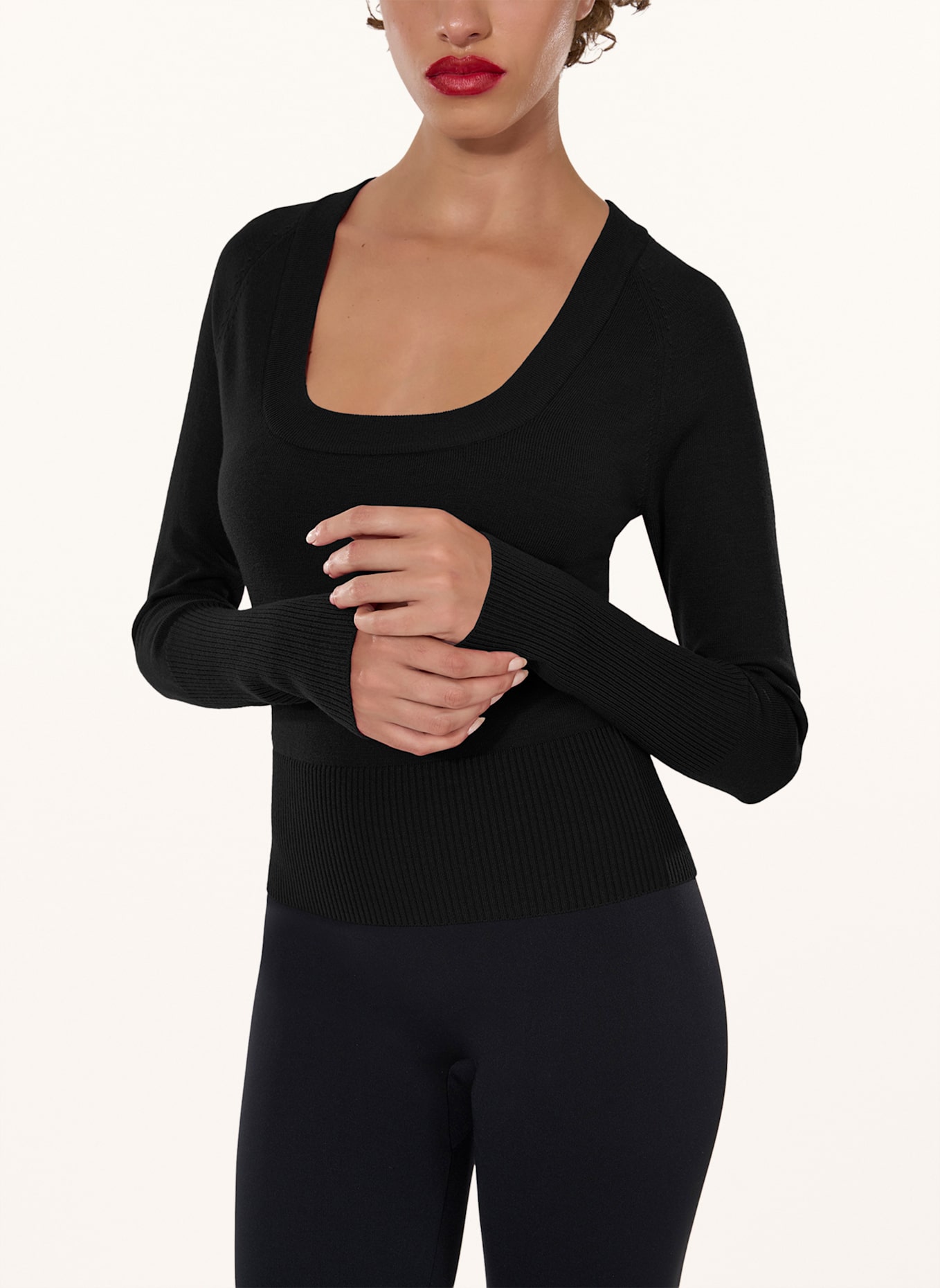 Wolford Wolford Top Long Sleeves Luxe Merino Top Long Sleeves: SCHWARZ