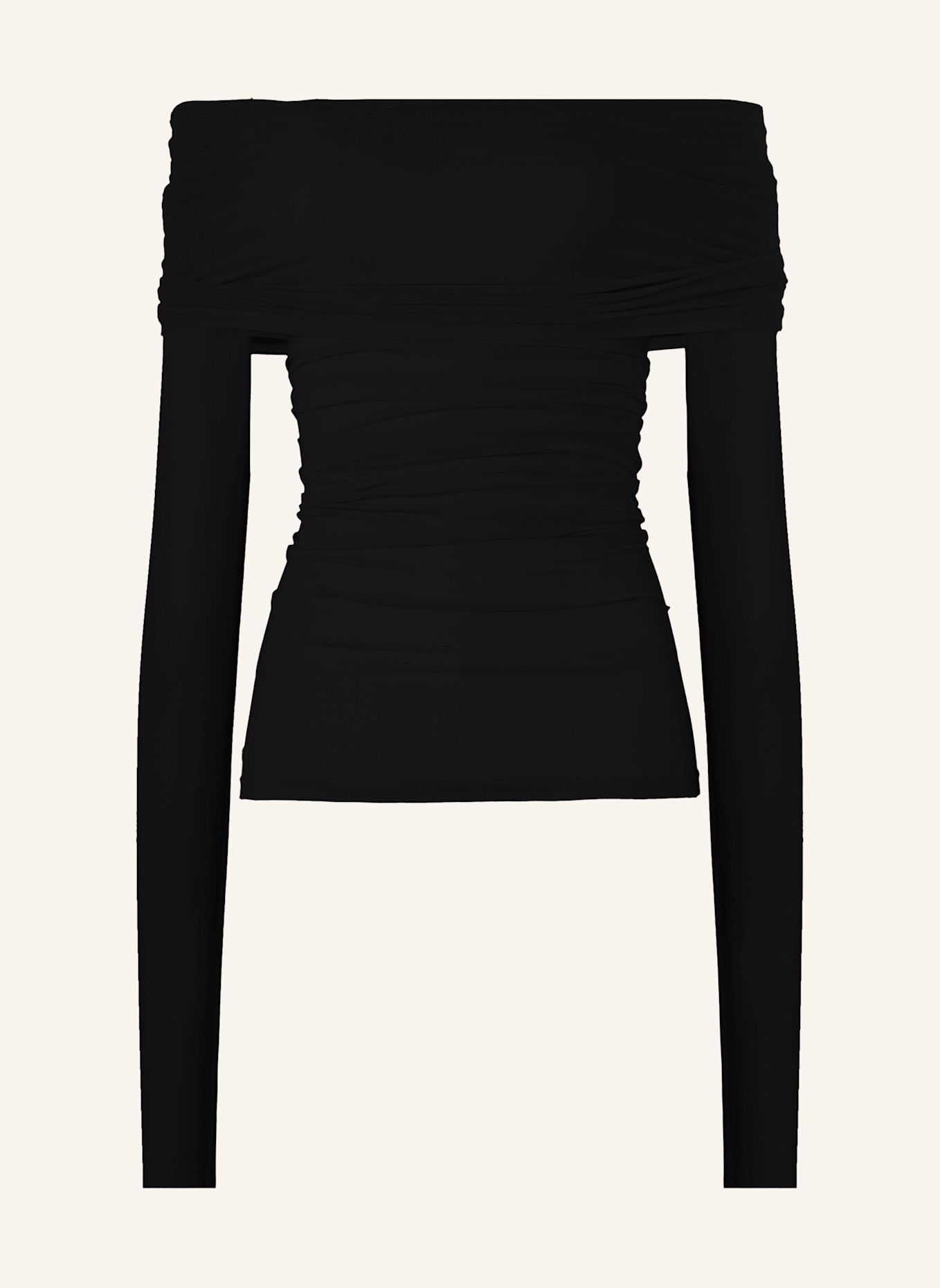 Wolford Wolford Top Long Sleeves Sheer Drape Top Long Sleeves: SCHWARZ
