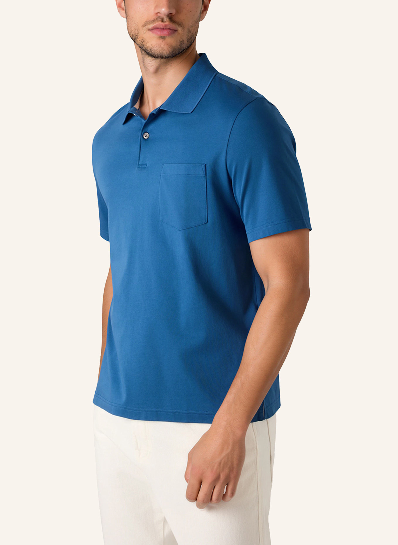 MAERZ MUENCHEN Jersey-Poloshirt: BLAU