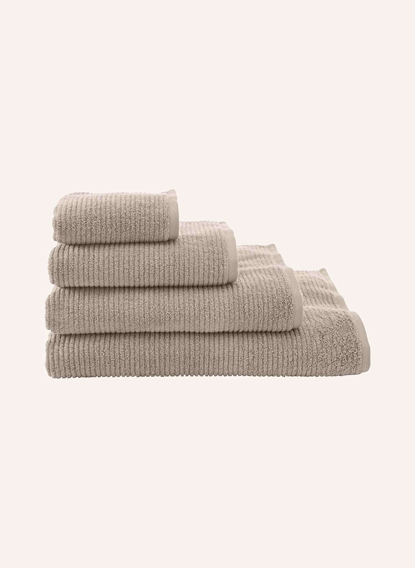 hessnatur Frottier Handtuch Rippstruktur: BEIGE