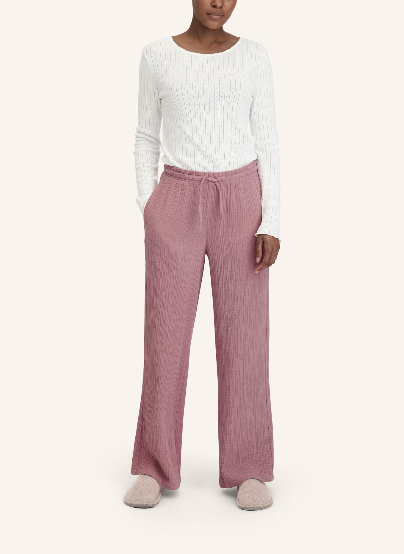 hessnatur Musselin Schlafhose: ROSA