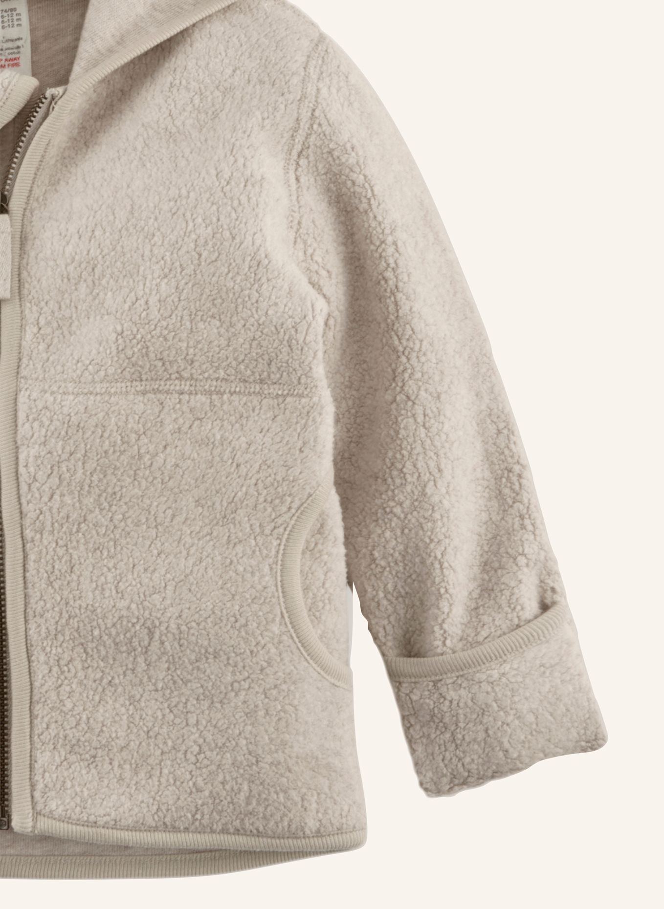 hessnatur Fleece-Jacke: BEIGE