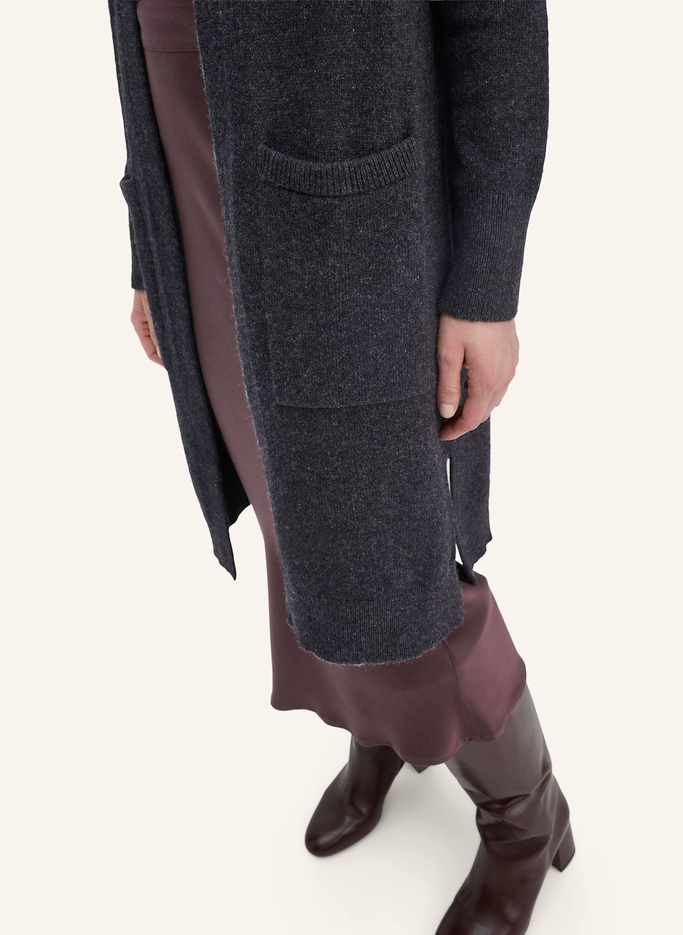 hessnatur Strick Jacke: GRAU