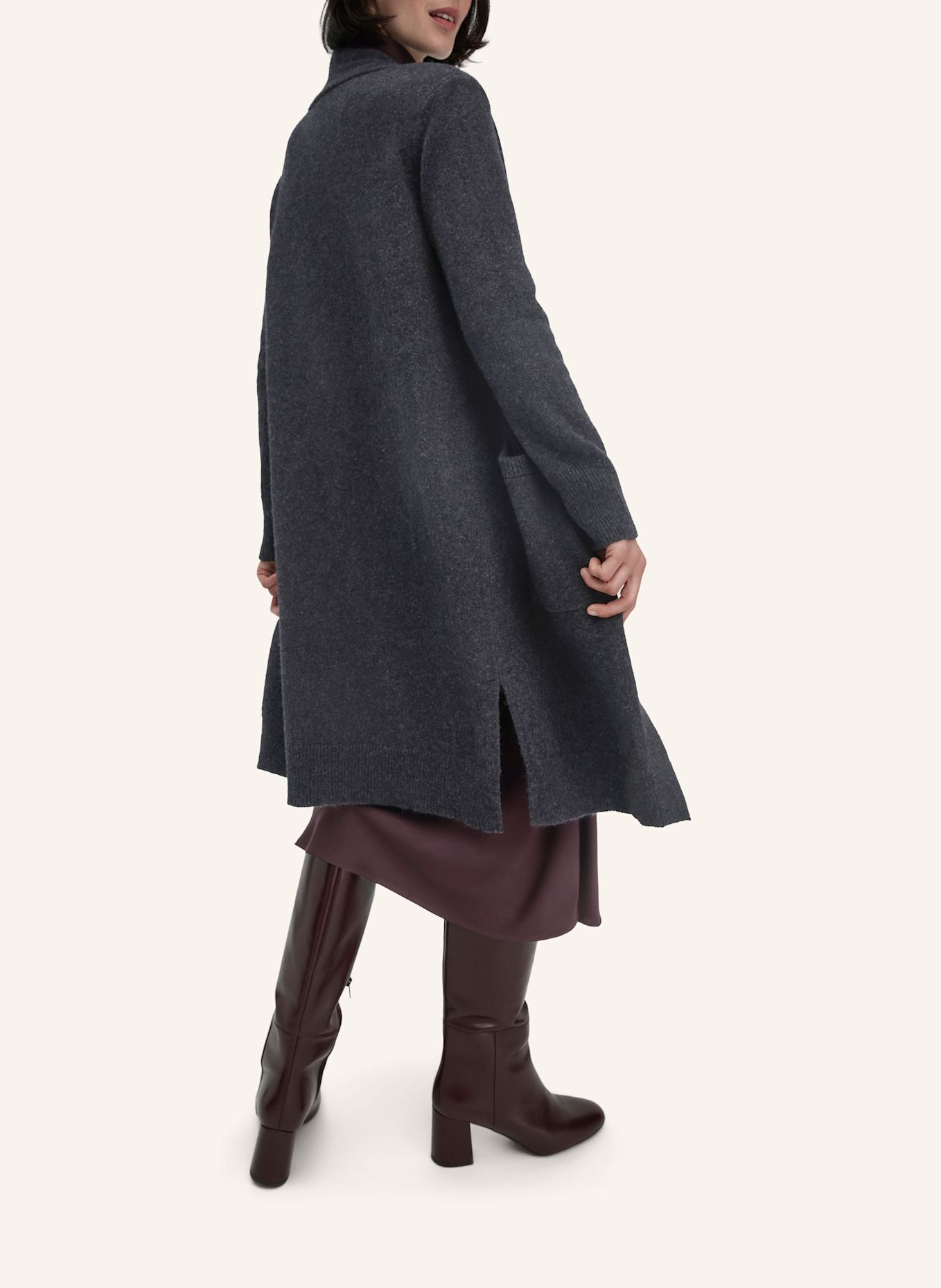 hessnatur Strick Jacke: GRAU