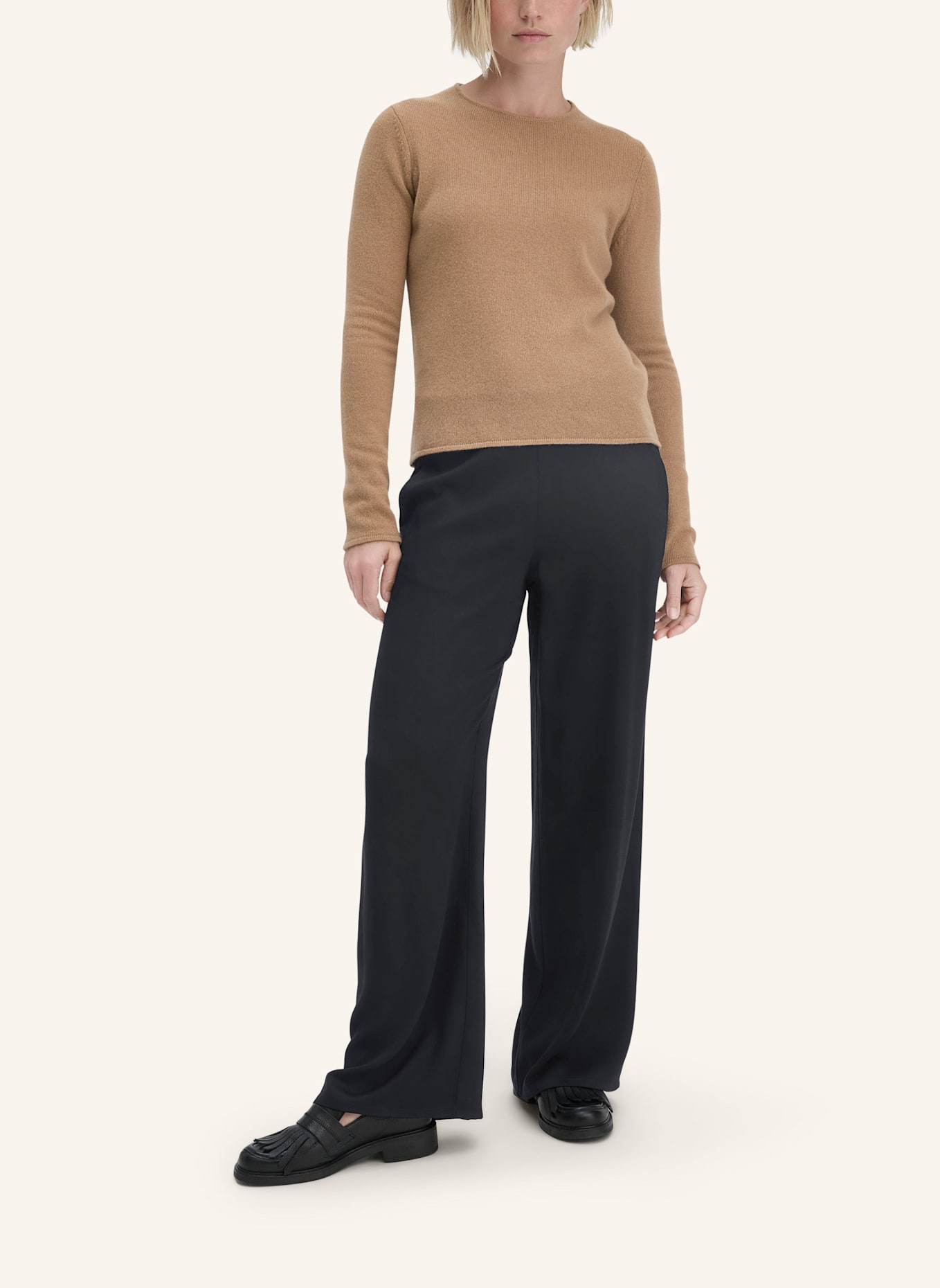 hessnatur Strick Pullover Regular: CAMEL