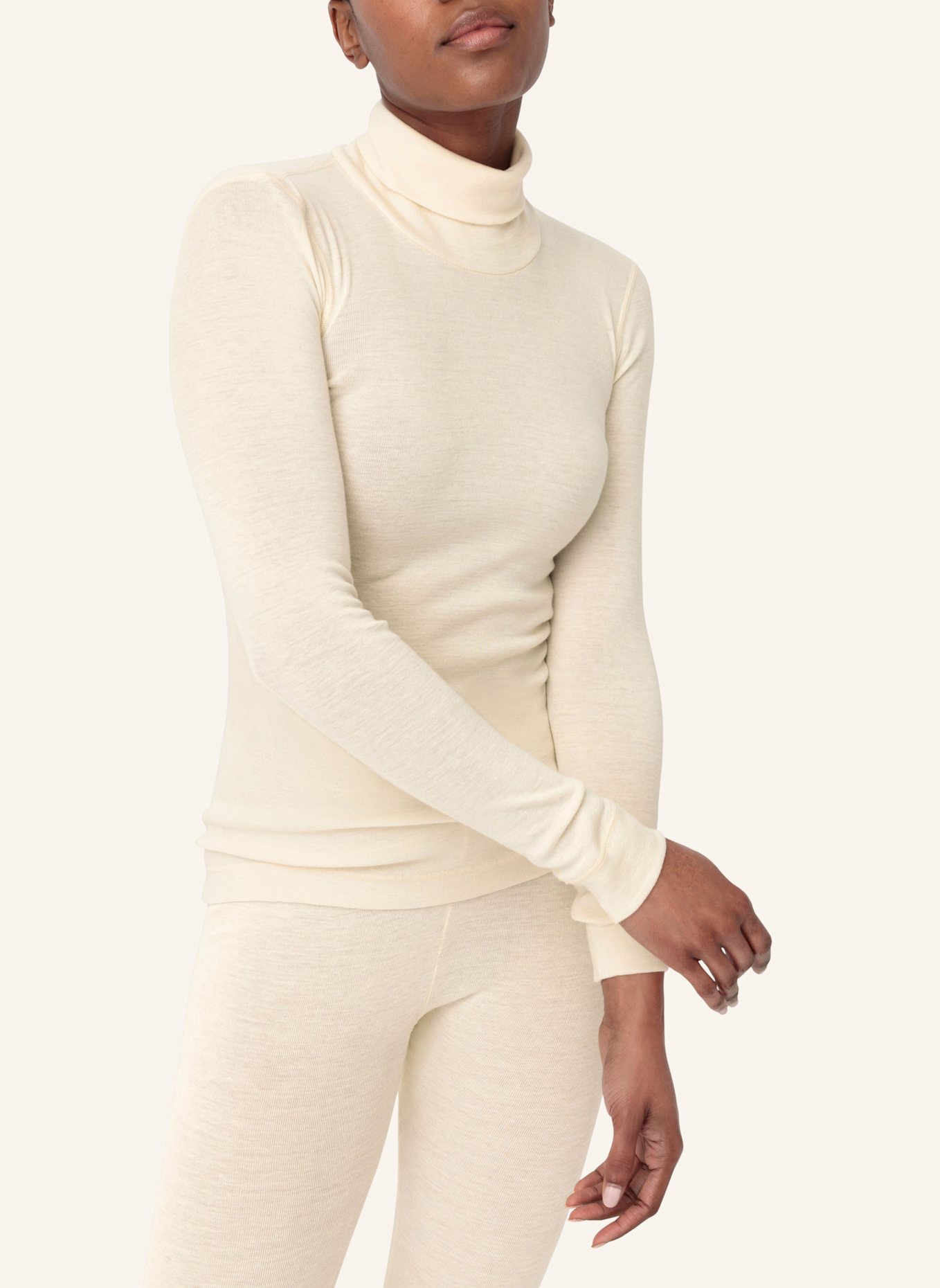 hessnatur Rollkragen-Shirt: BEIGE