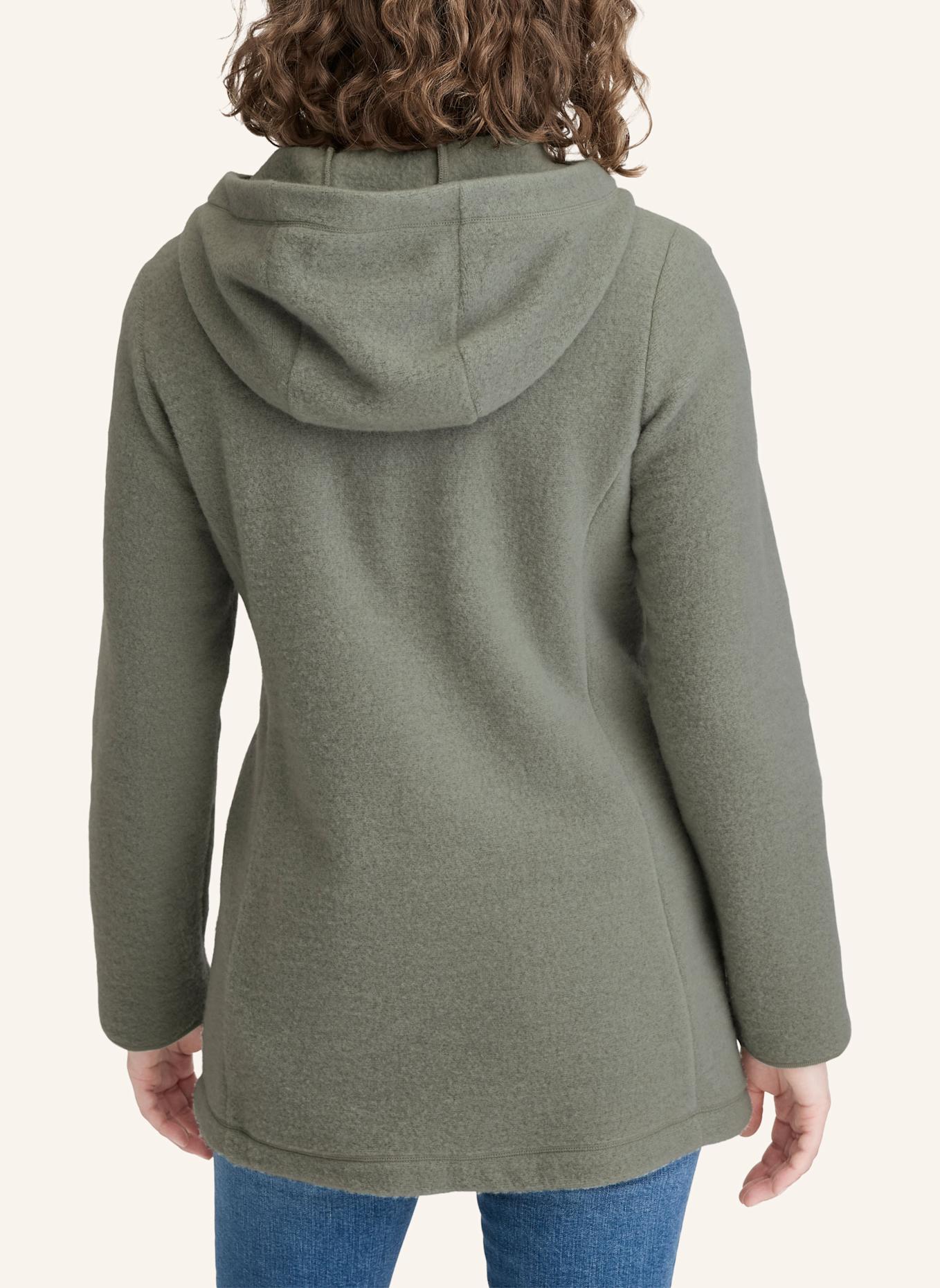 hessnatur Wollfleece Kapuzen-Jacke: GRÜN