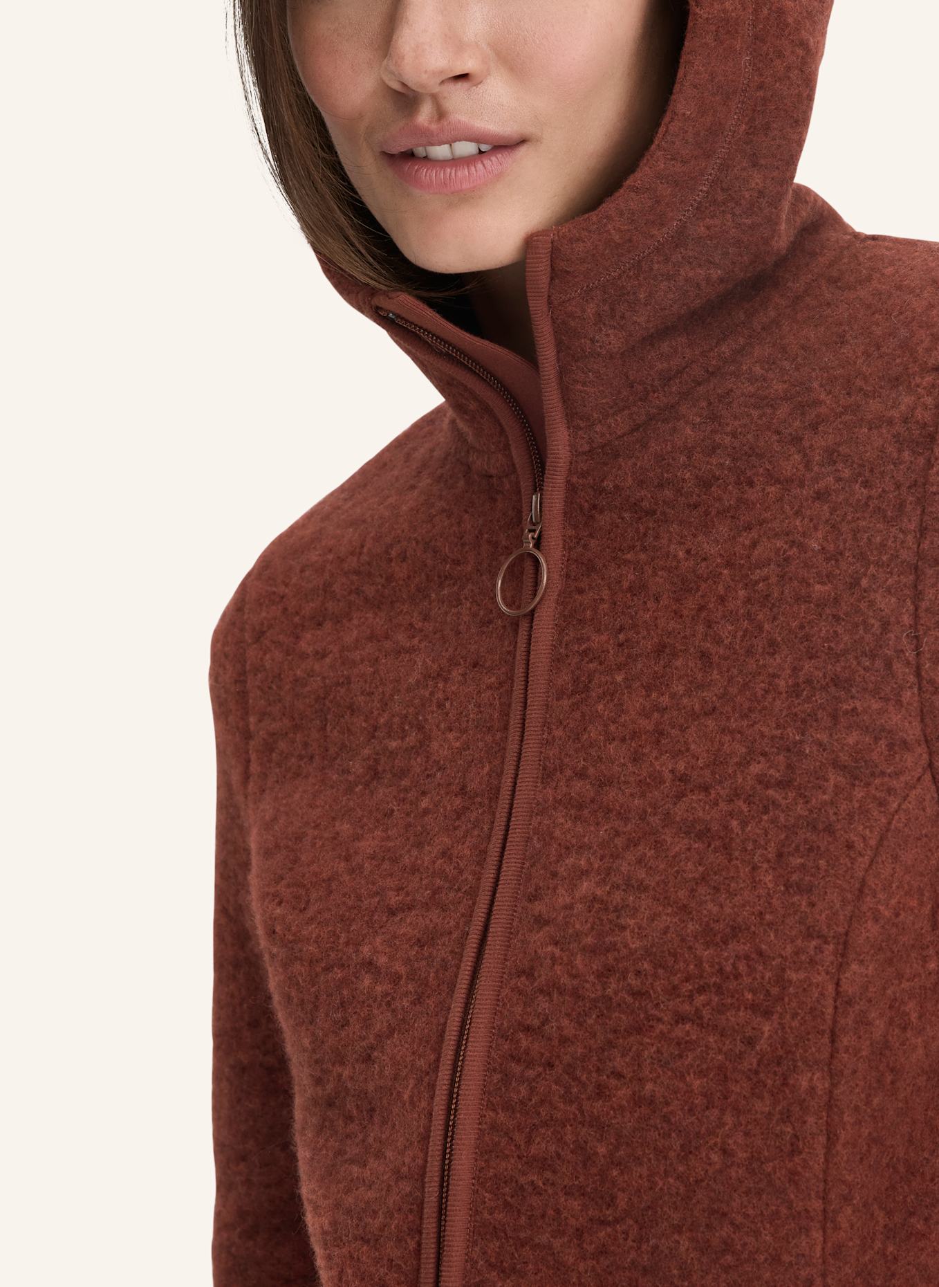 hessnatur Wollfleece Kapuzen-Jacke: BRAUN
