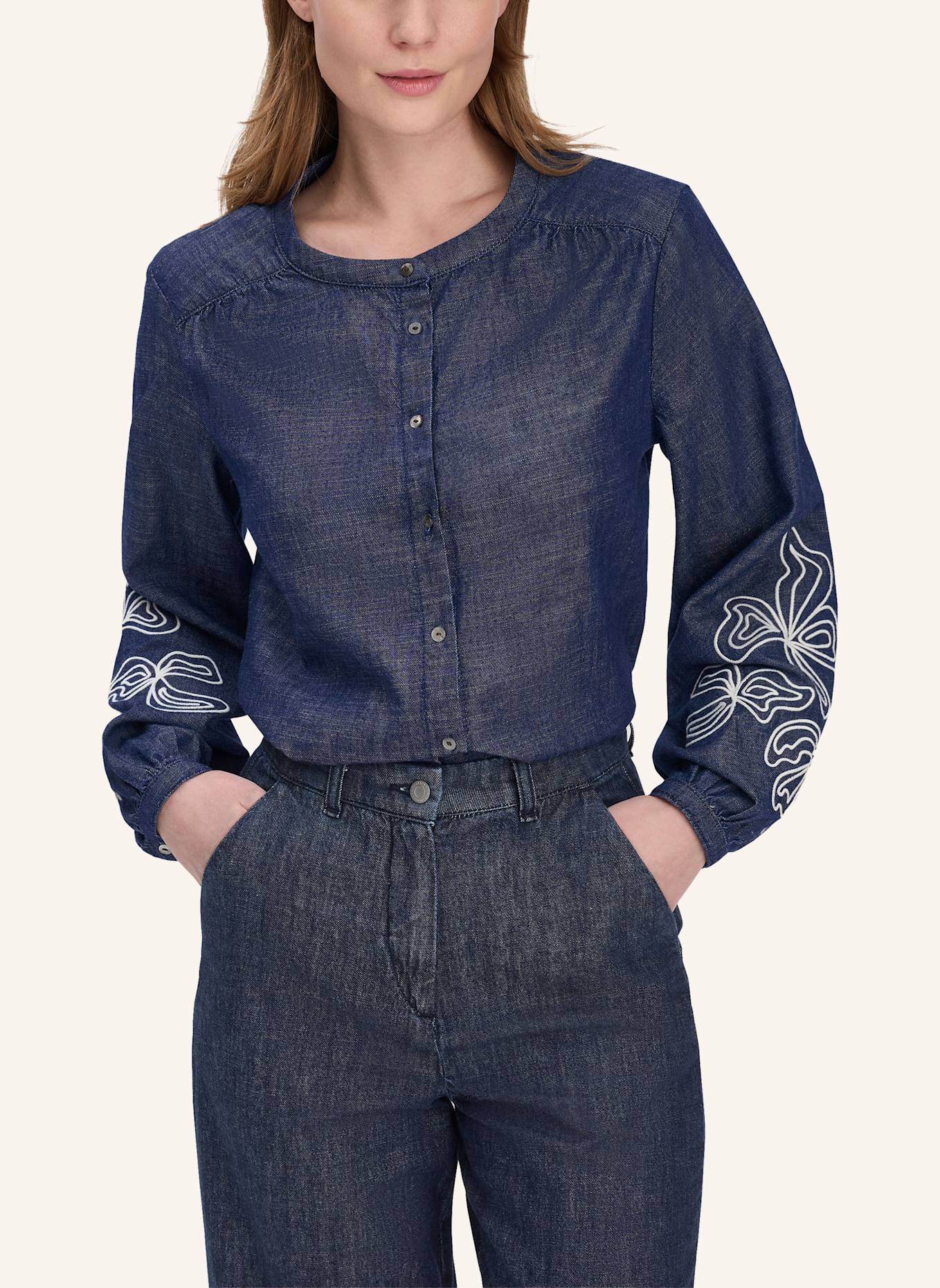 hessnatur Jeans Bluse: BLAU