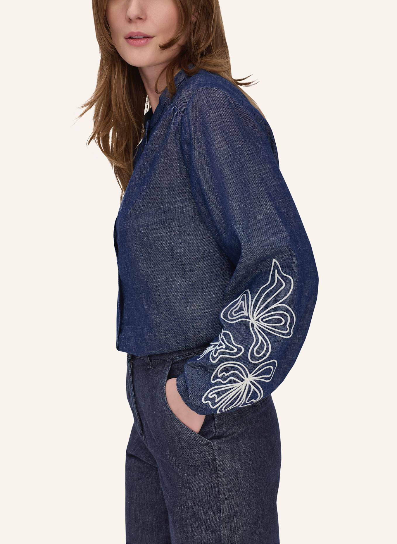 hessnatur Jeans Bluse: BLAU