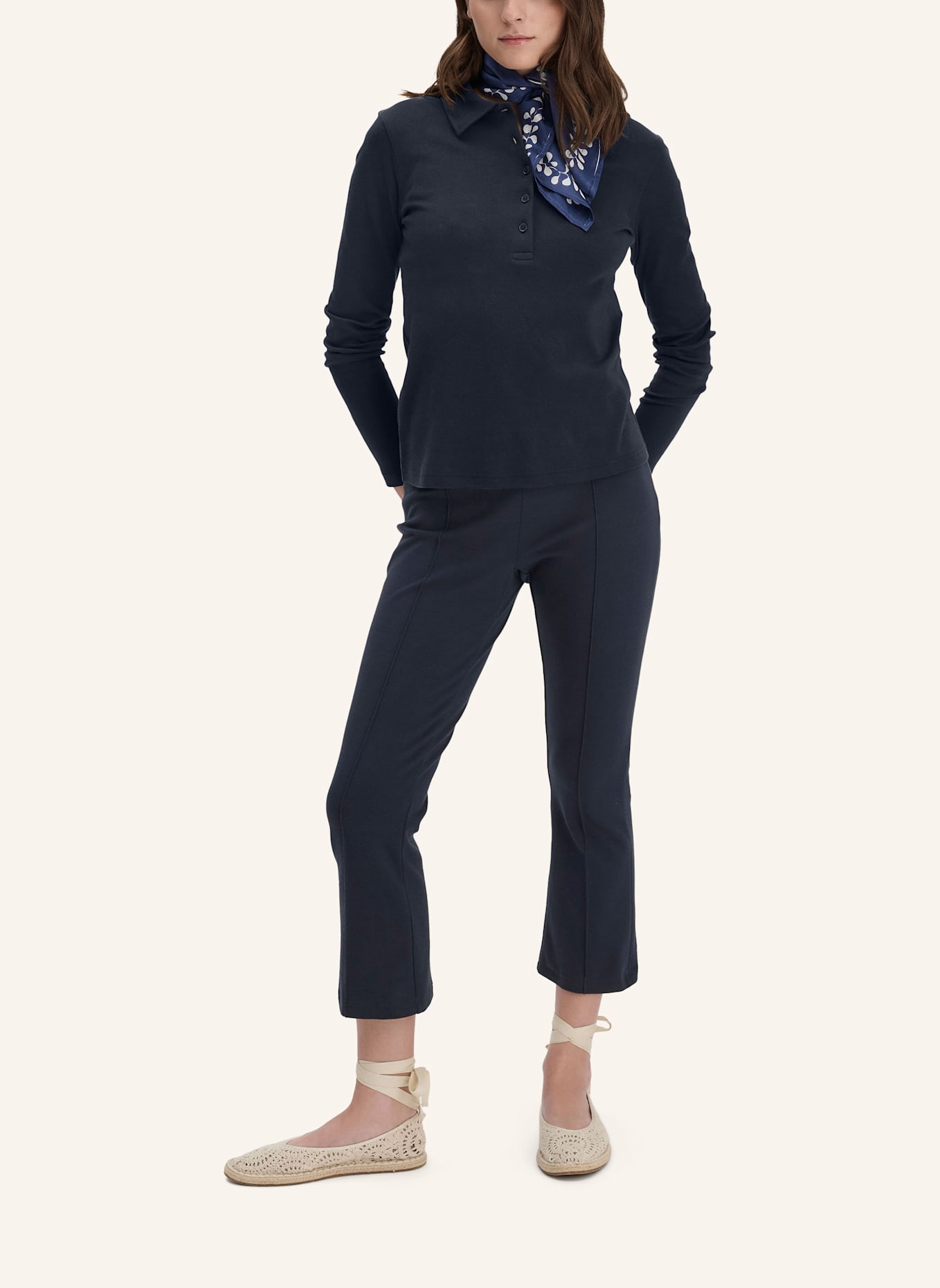 hessnatur Longsleeve Polo: BLAU