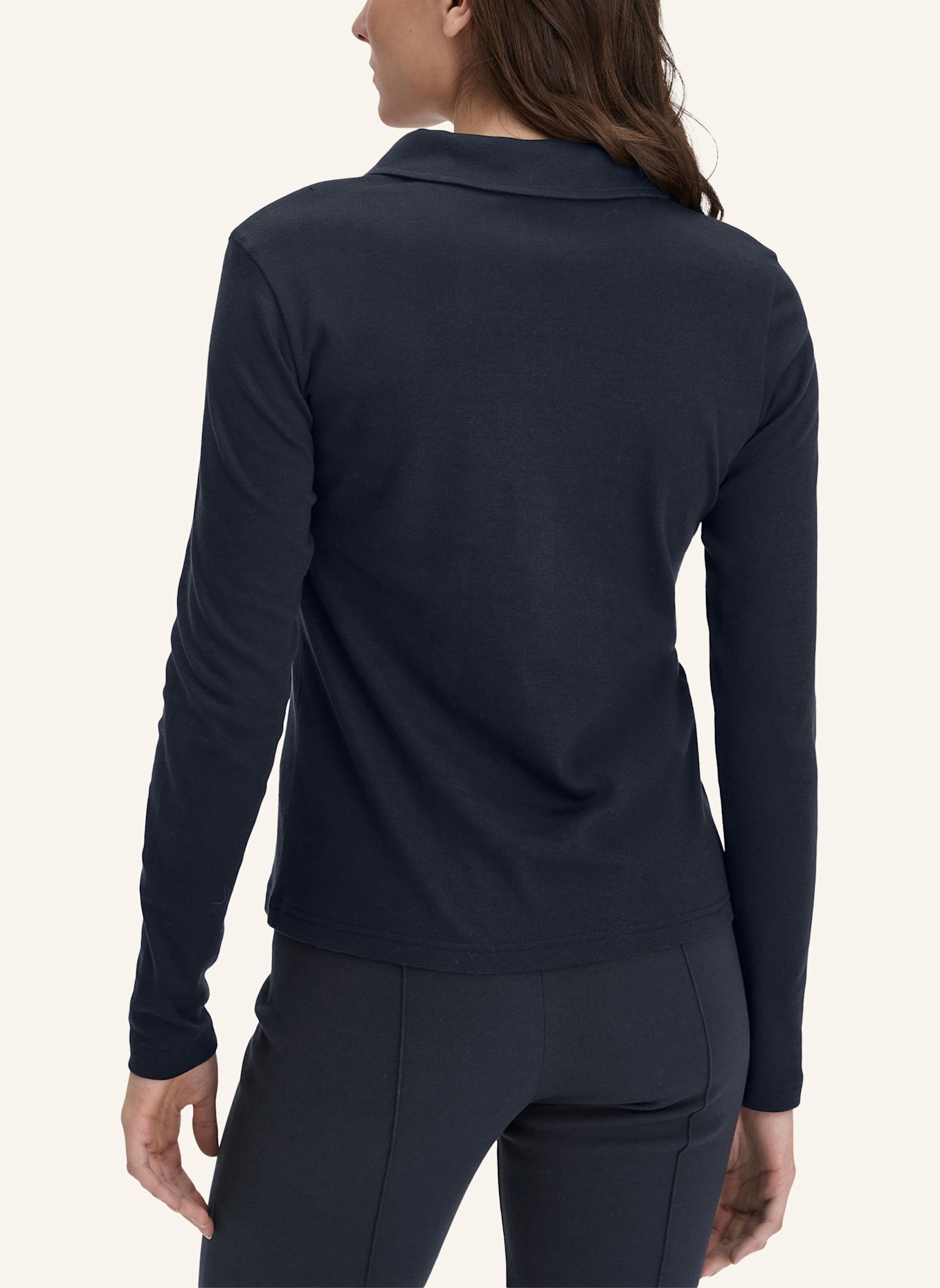 hessnatur Longsleeve Polo: BLAU