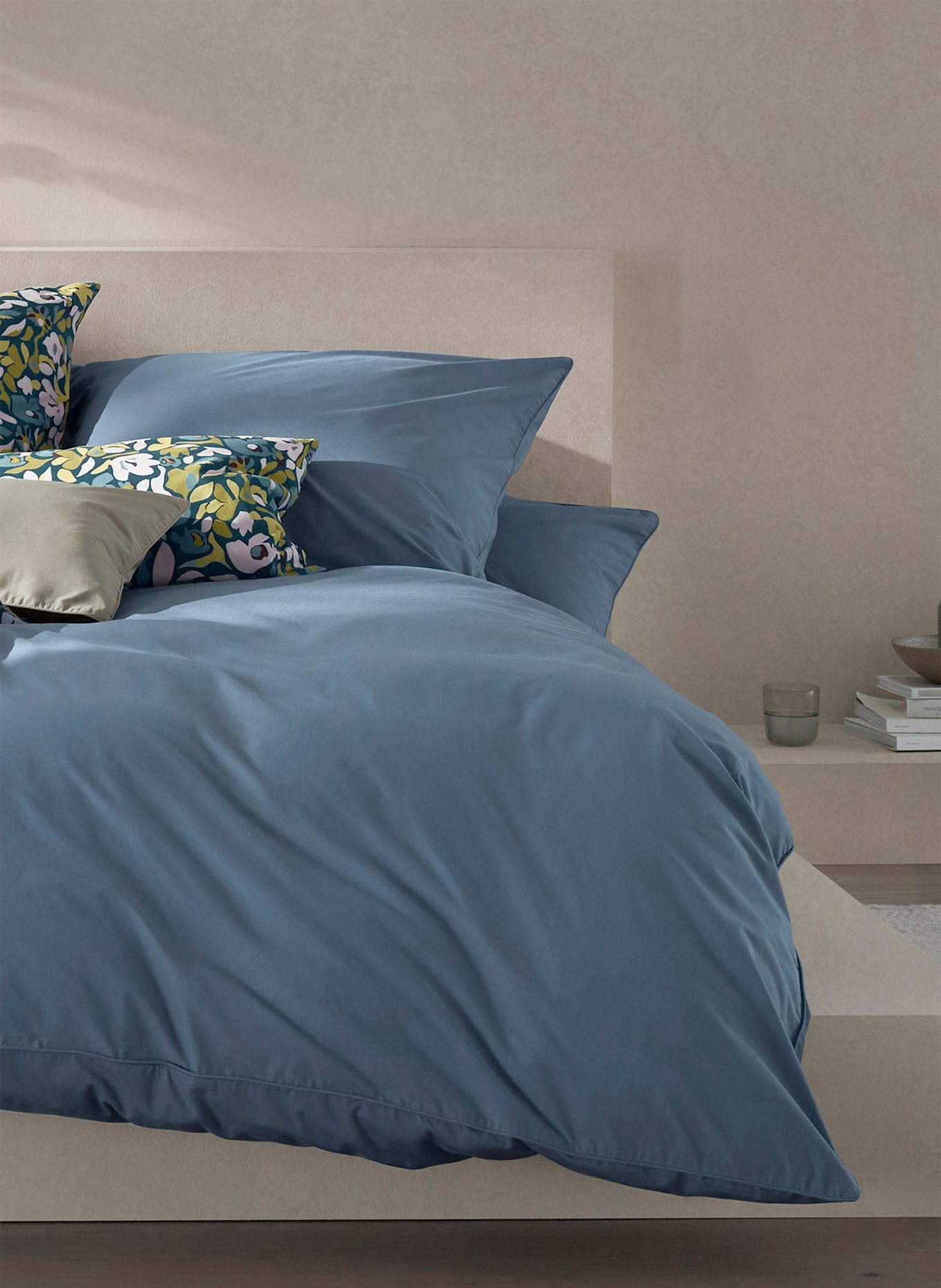 hessnatur Perkal Bettwäsche-Set: BLAU