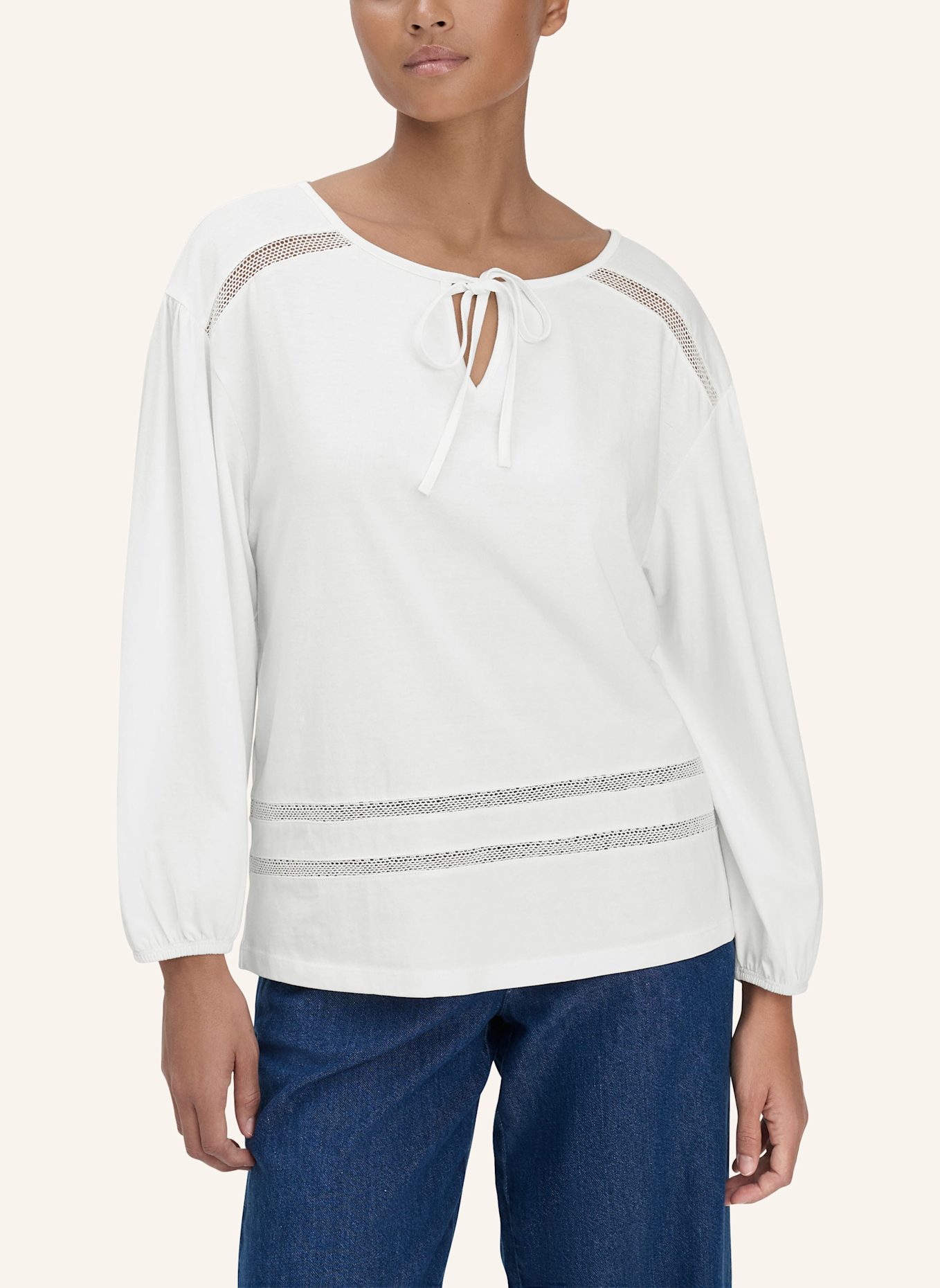 hessnatur Bohemian Longsleeve: WEISS