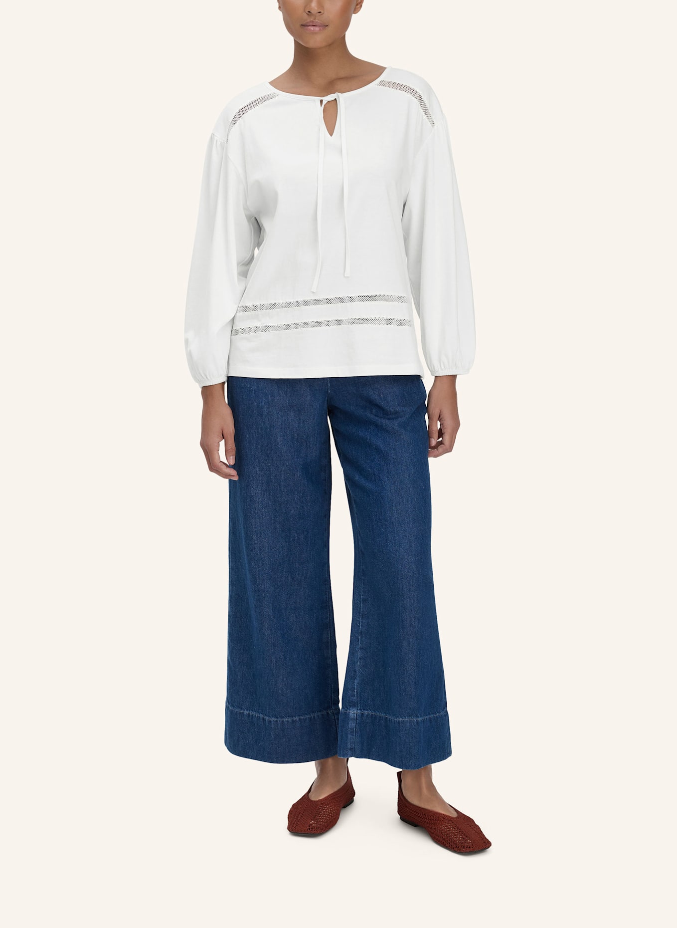 hessnatur Bohemian Longsleeve: WEISS