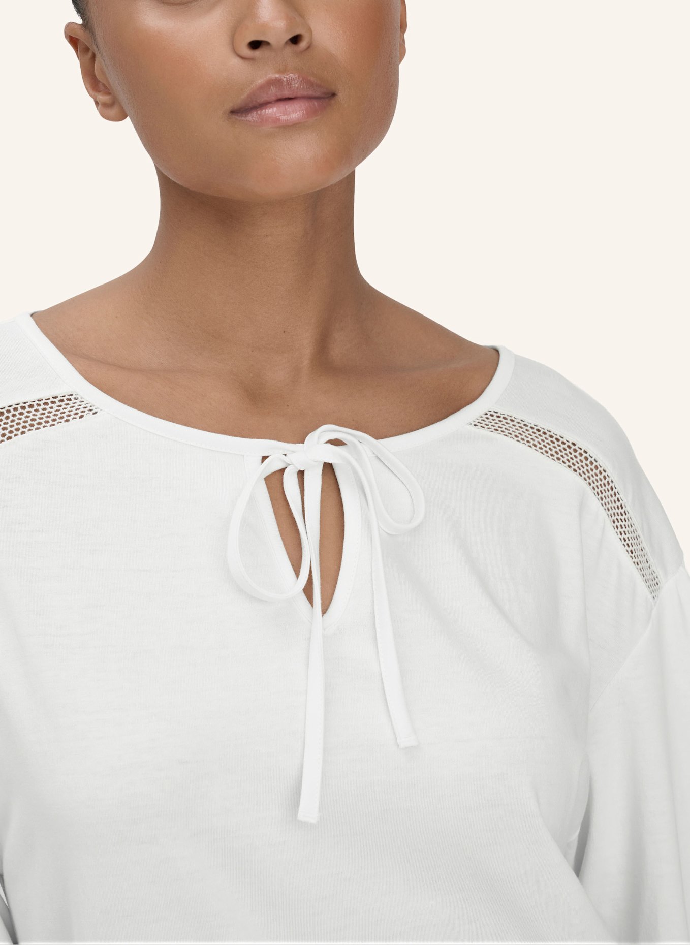 hessnatur Bohemian Longsleeve: WEISS