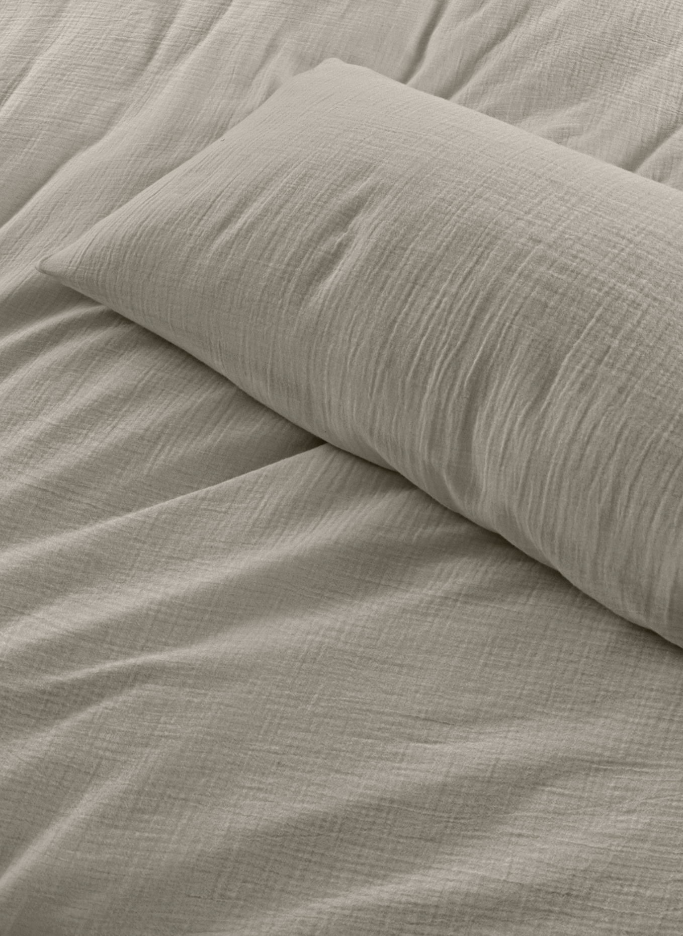 hessnatur Musselin Bettwäsche-Set: BEIGE