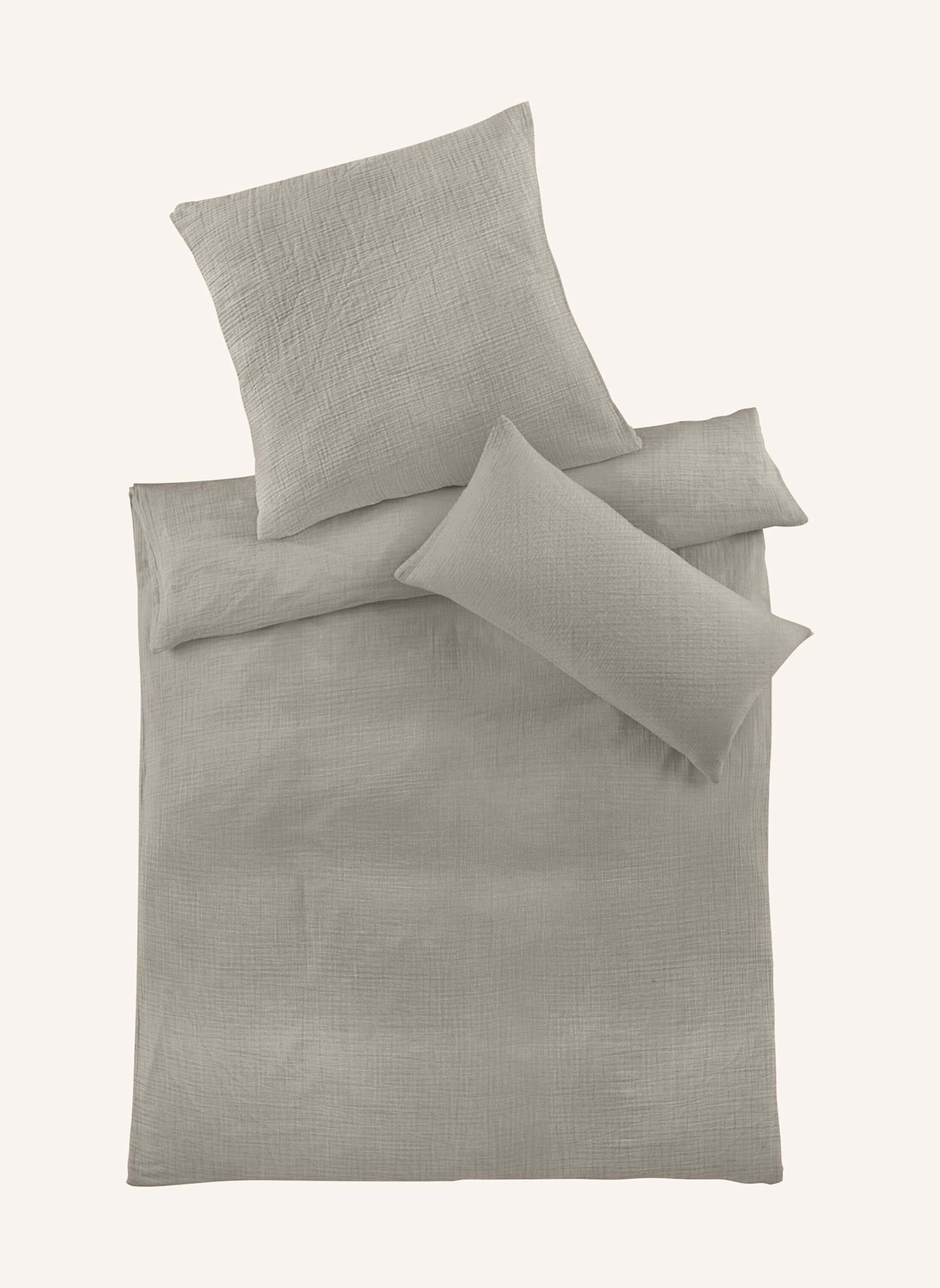 hessnatur Musselin Bettwäsche-Set: BEIGE