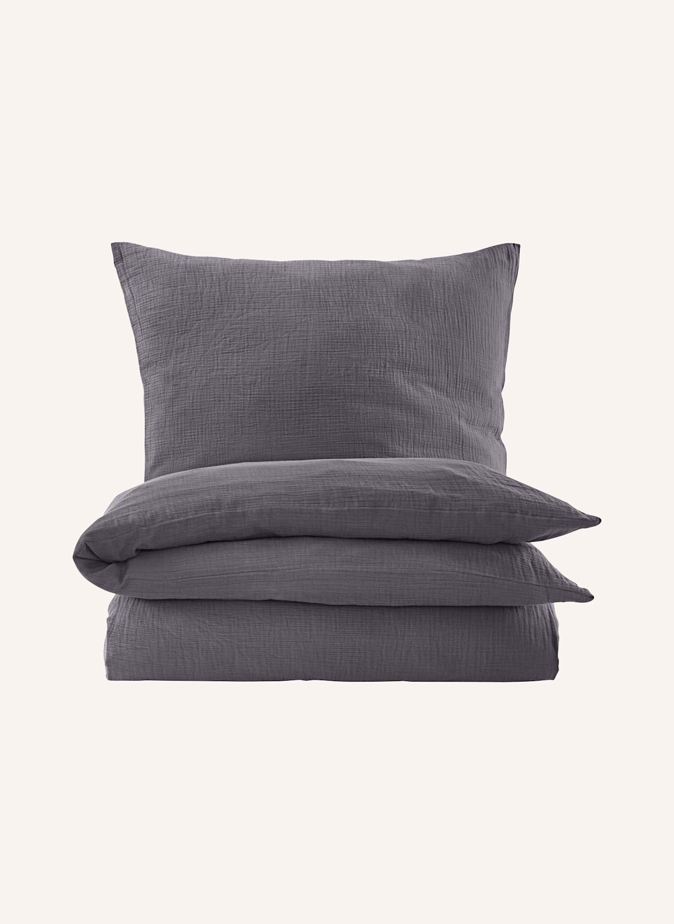 hessnatur Musselin Bettwäsche-Set: GRAU