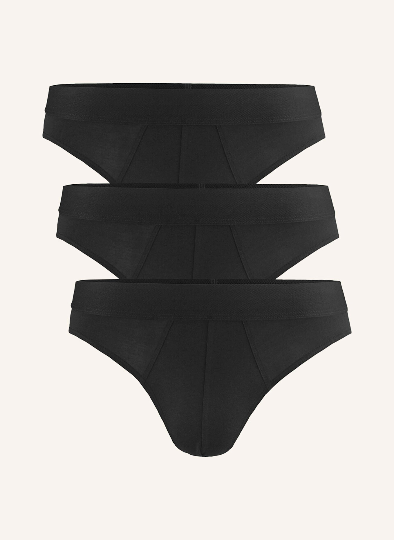 hessnatur Slip Regular Cut 3er-Pack: SCHWARZ