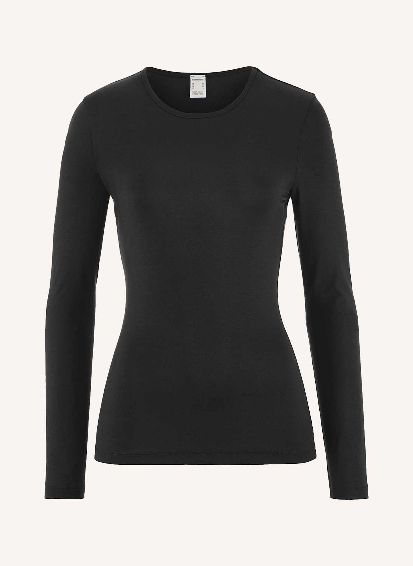 hessnatur Longsleeve: SCHWARZ