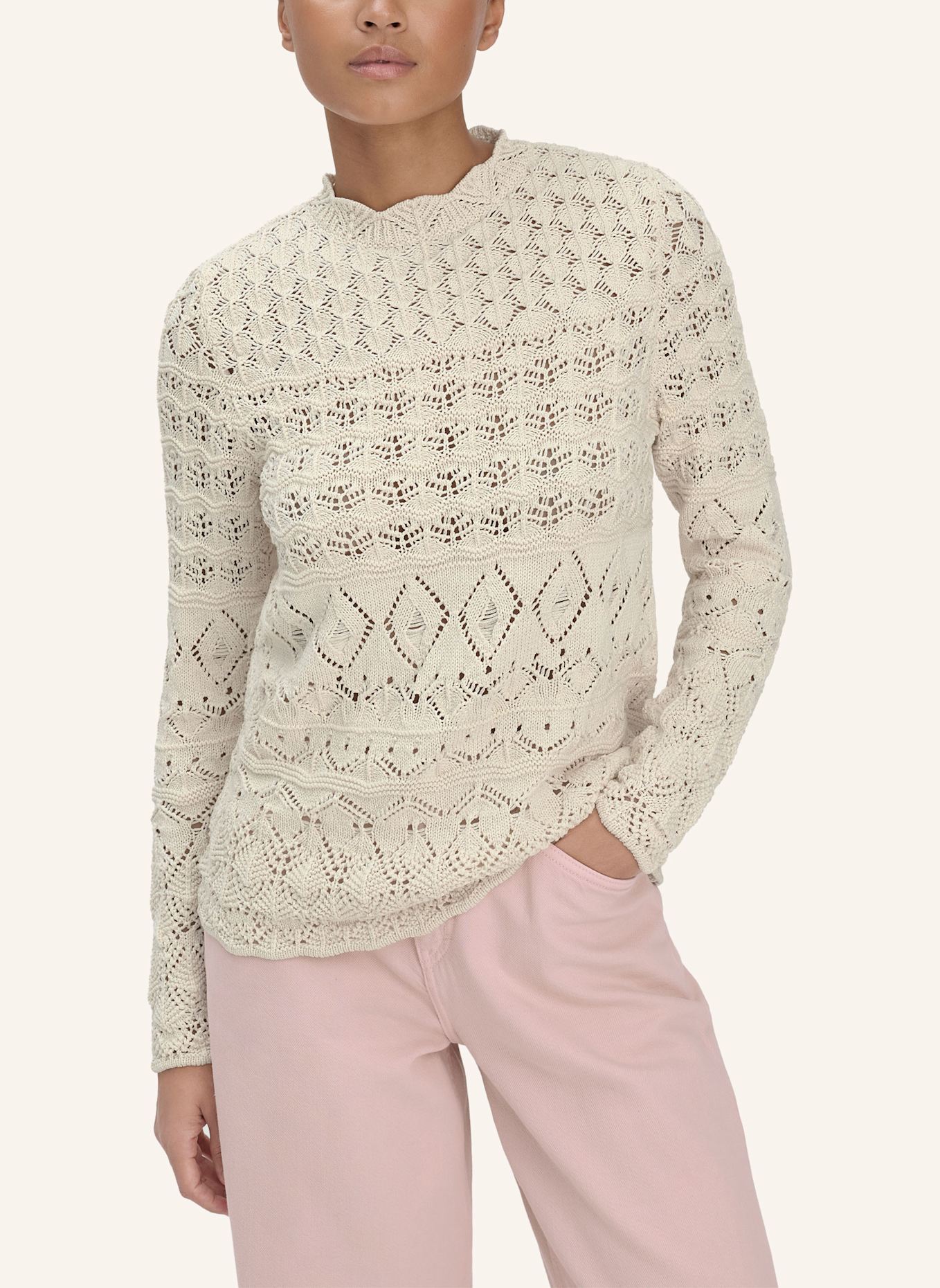 hessnatur Strick Pullover: WEISS