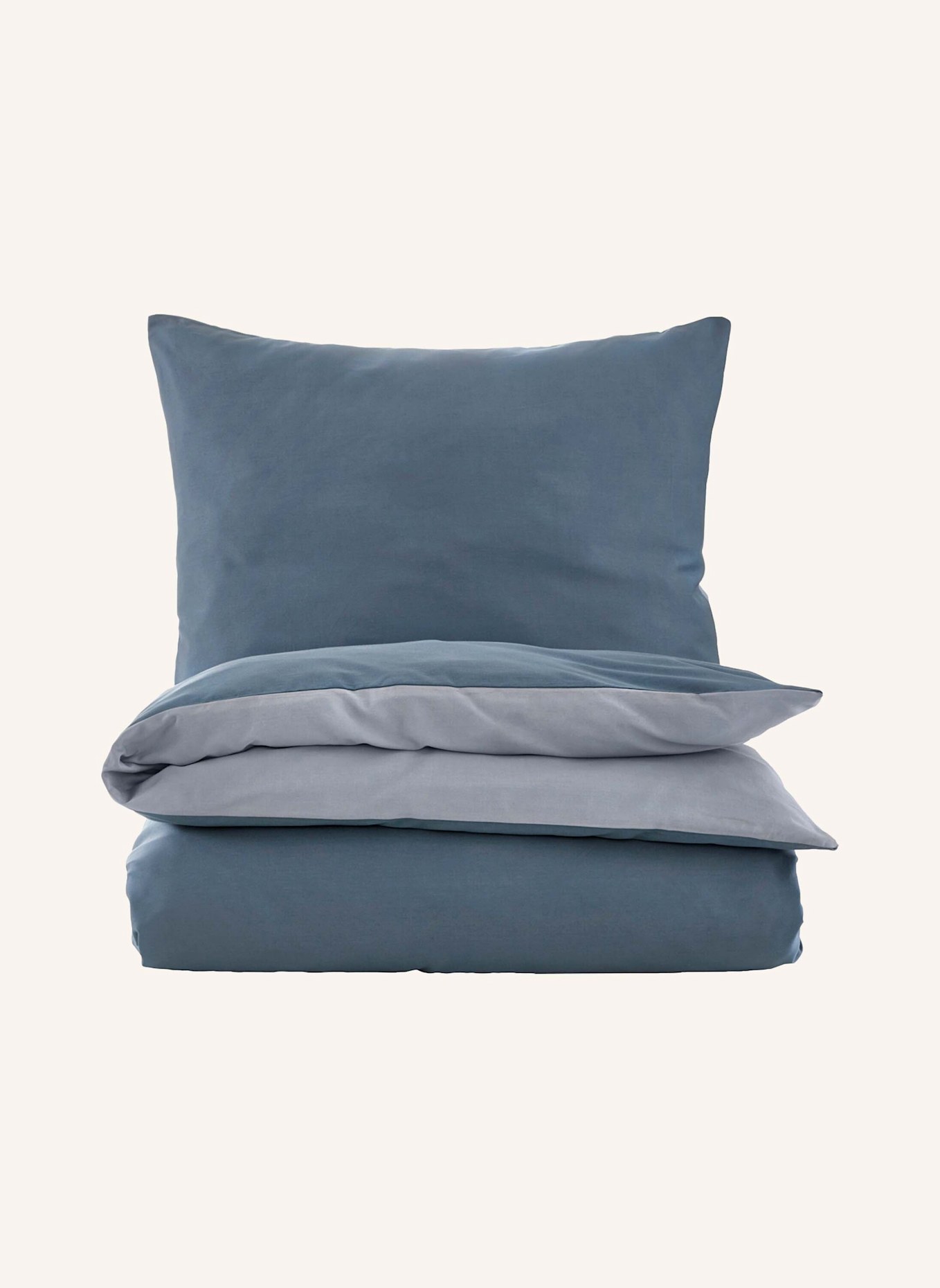 hessnatur Satin Wende Bettwäsche-Set: BLAU