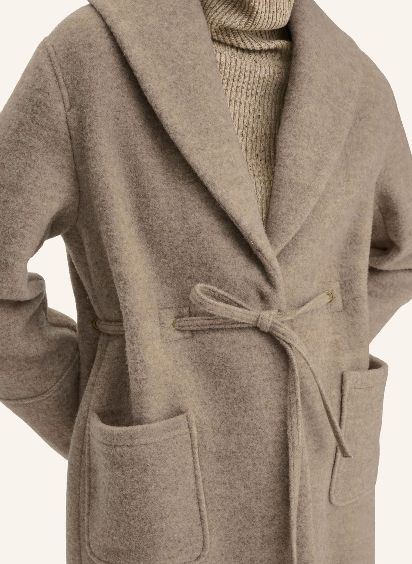 hessnatur hessnatur Mantel mit Schalkragen Relaxed aus Rhönwolle: BEIGE