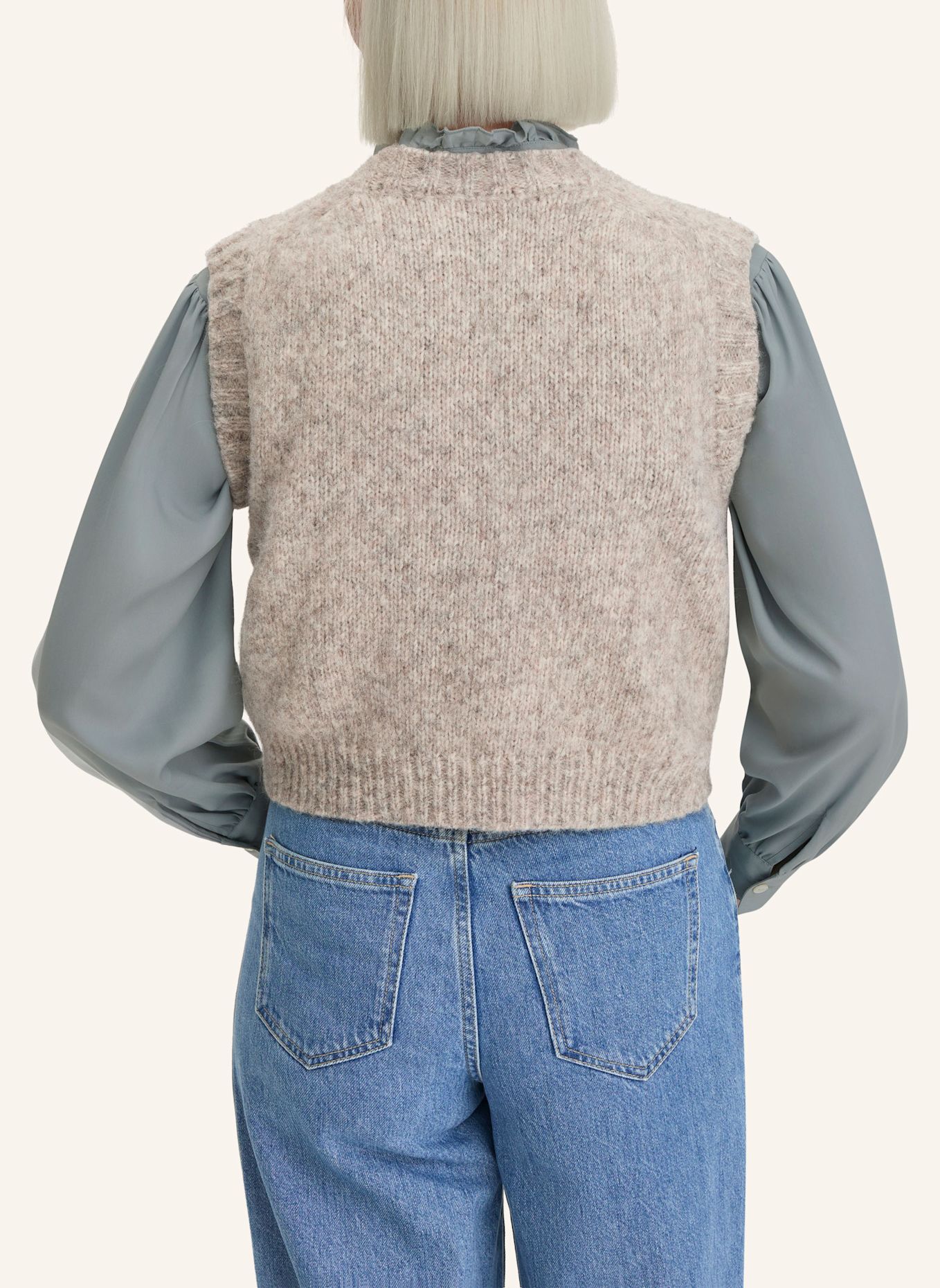 hessnatur hessnatur Strickweste Relaxed aus Alpaka und Bio-Baumwolle: GRAU